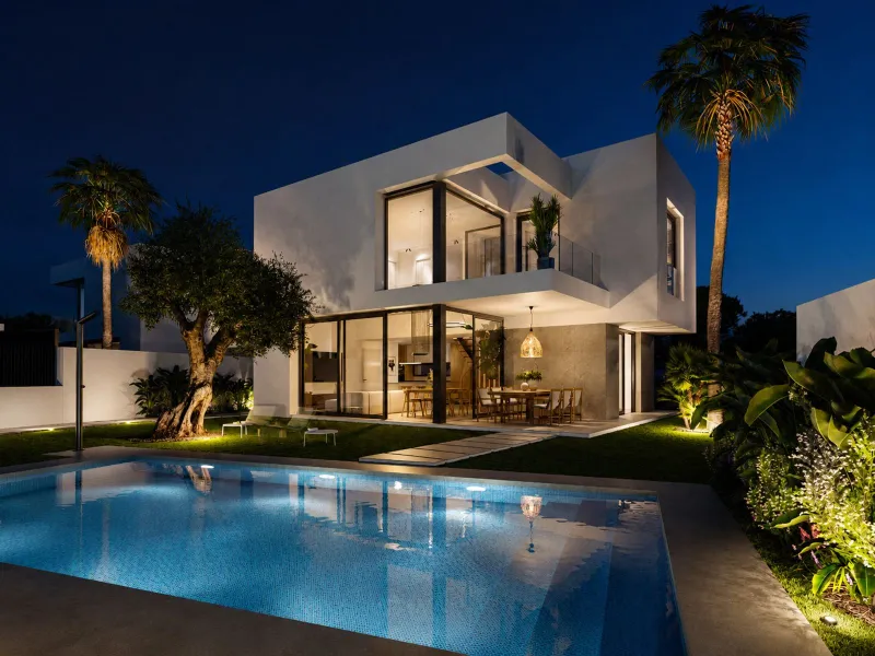 Современное шале с собственным бассейном и видом на море в Finestrat, Alicante