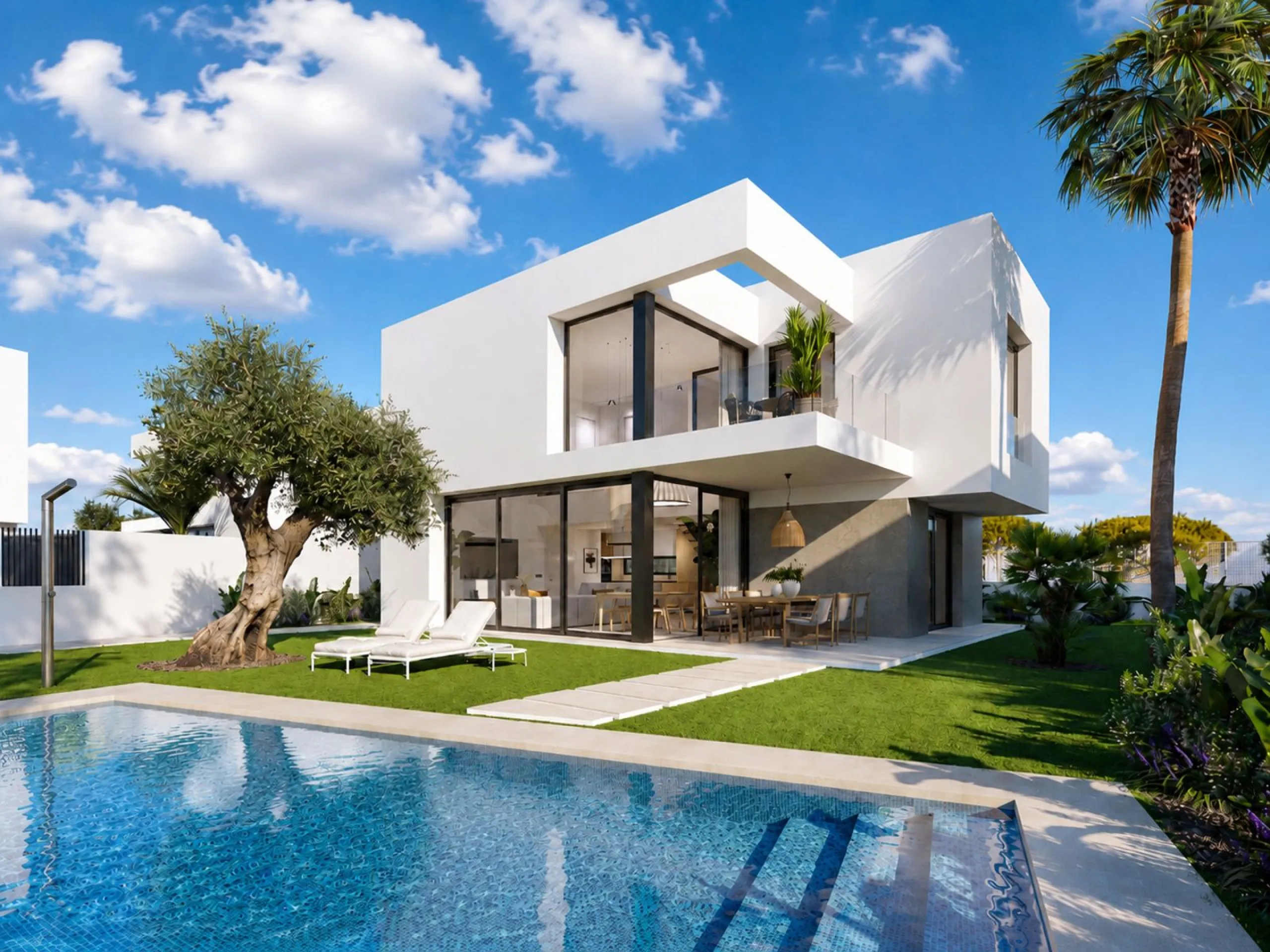 Современное шале с собственным бассейном и видом на море в Finestrat, Alicante