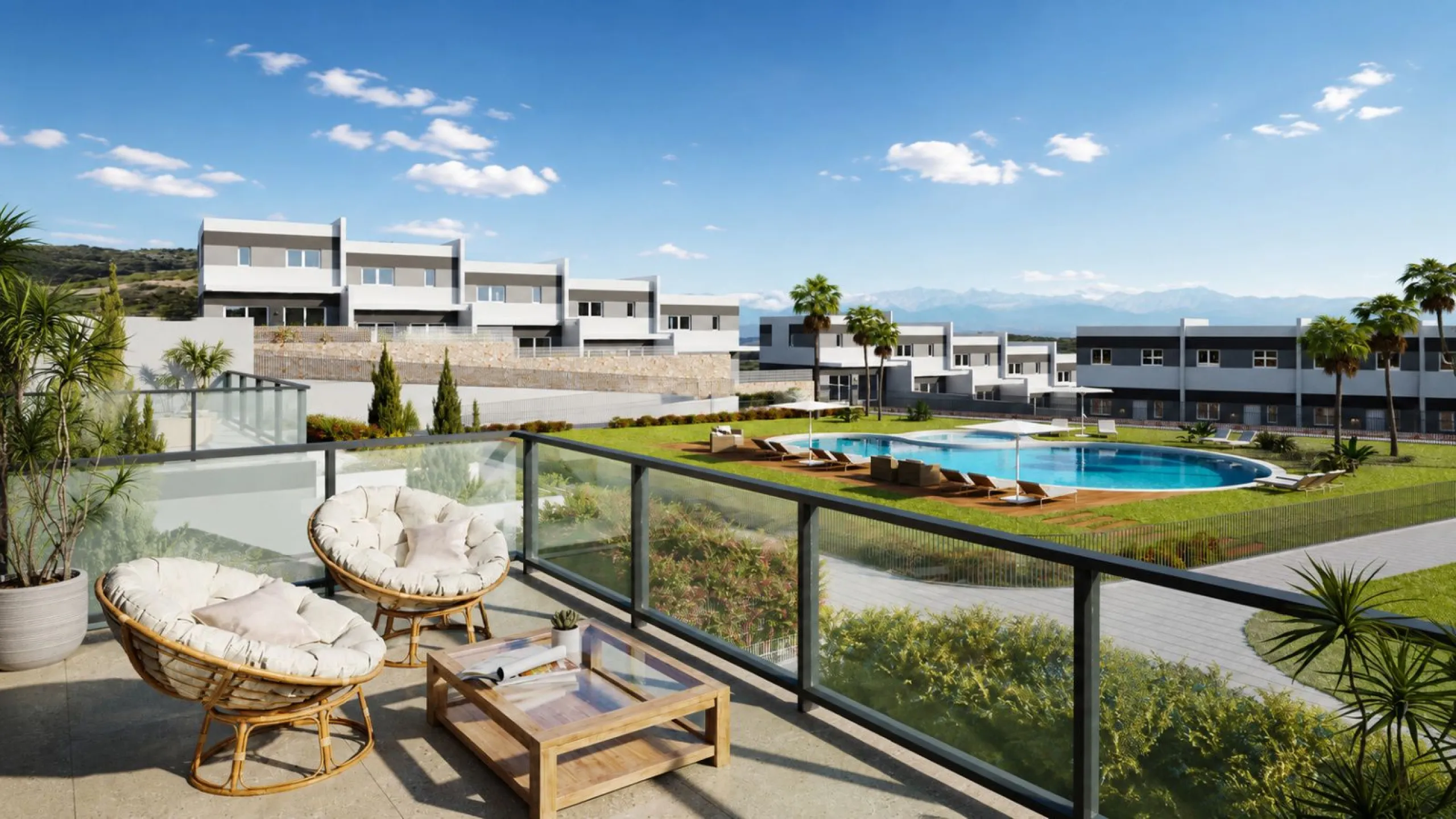 Современный таунхаус с собственным садом и видом на море в Finestrat, Alicante