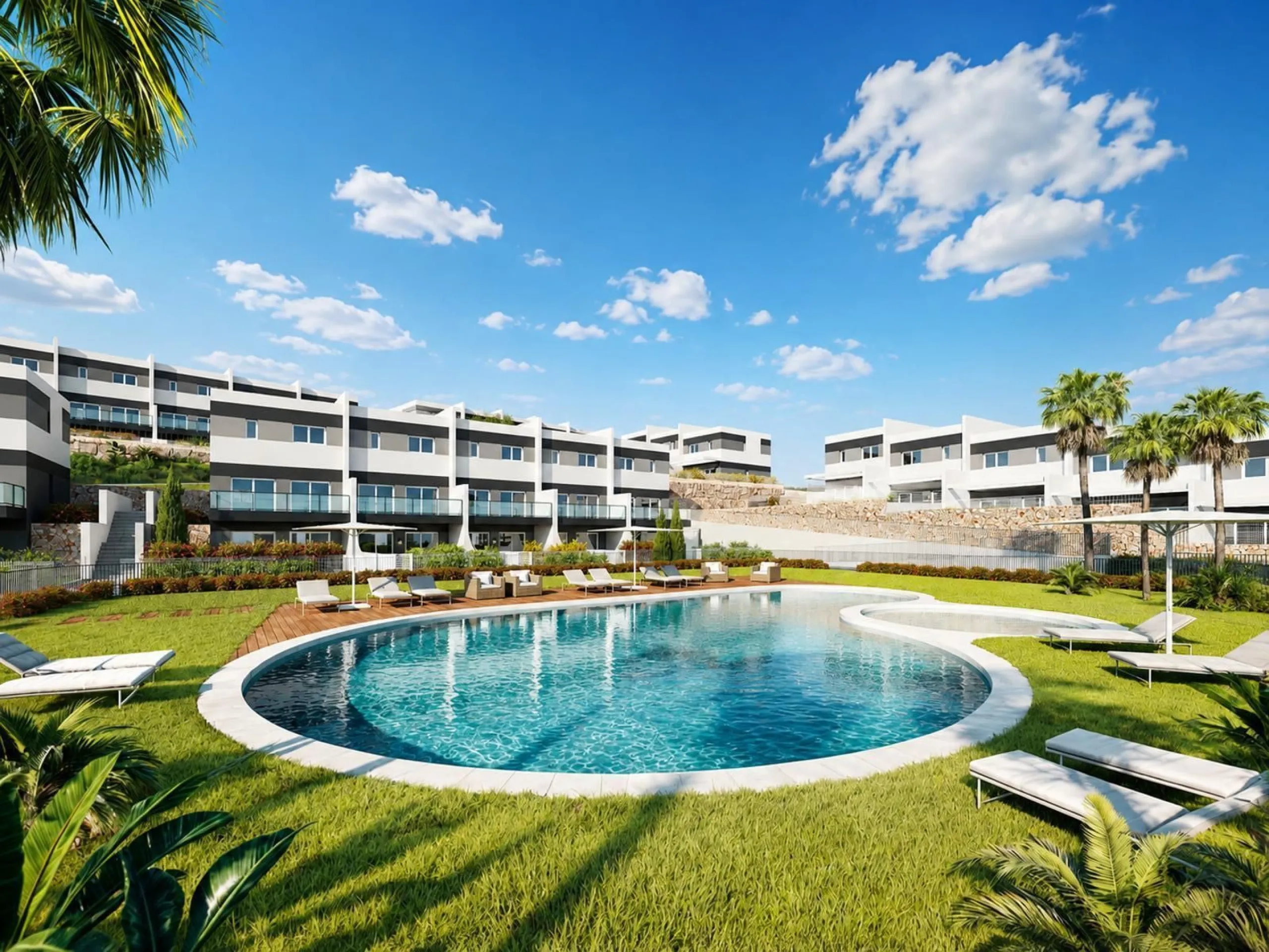 Современный таунхаус с собственным садом и видом на море в Finestrat, Alicante