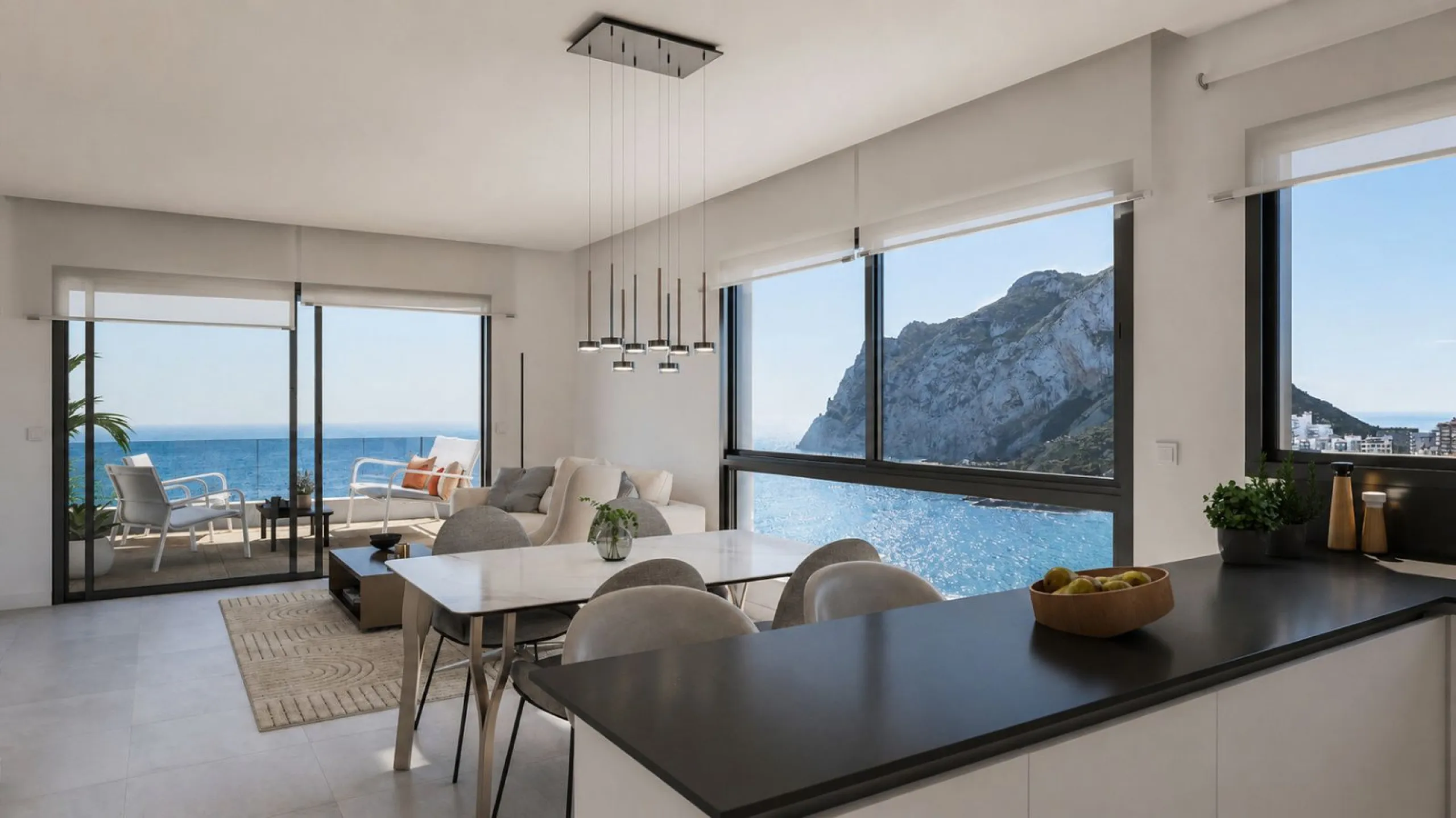 Modern Frontline Beach Apartments with Views of the Peñón de Ifach in Calpe, Alicante