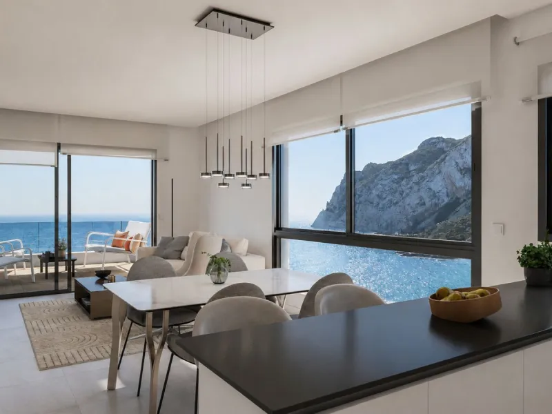 Modern Frontline Beach Apartments with Views of the Peñón de Ifach in Calpe, Alicante