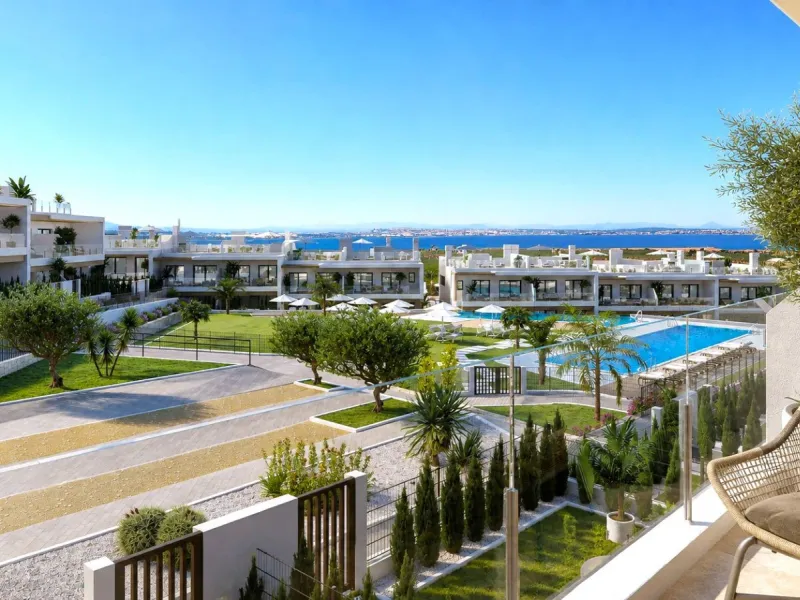 Modernos apartamentos en un entorno tranquilo junto a la Laguna Rosa en Torrevieja, Alicante