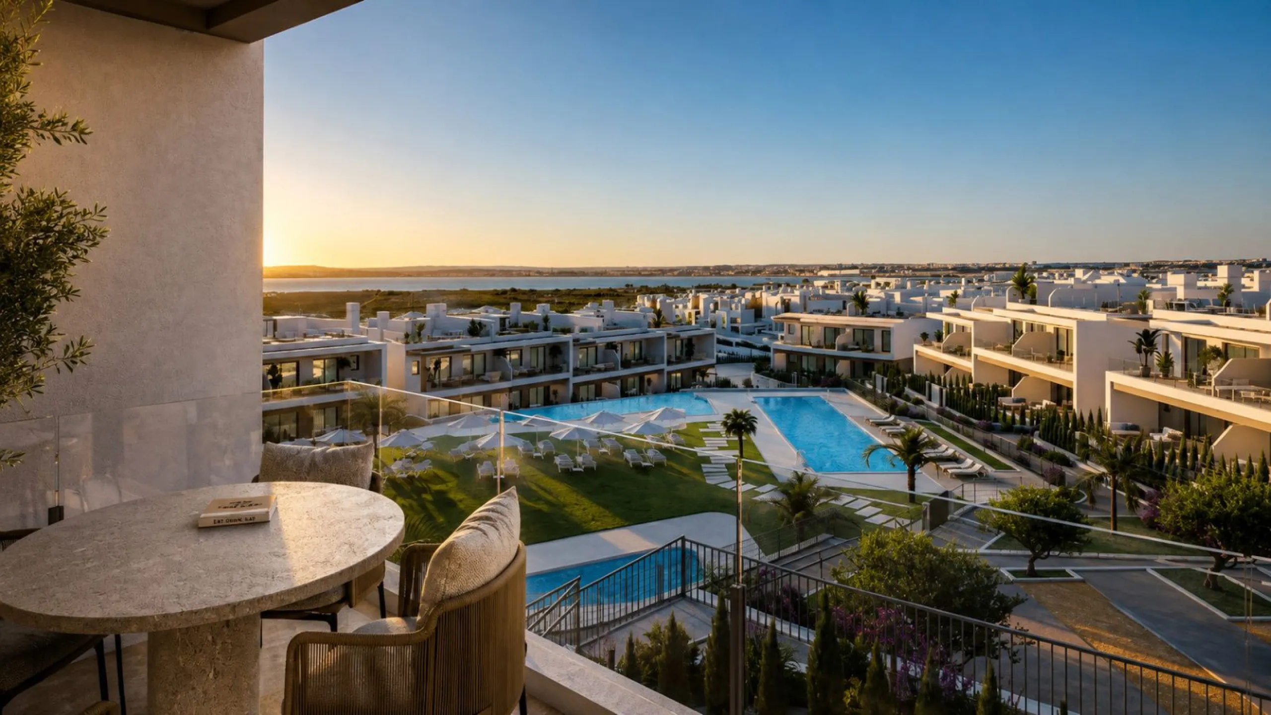 Modernos apartamentos en un entorno tranquilo junto a la Laguna Rosa en Torrevieja, Alicante
