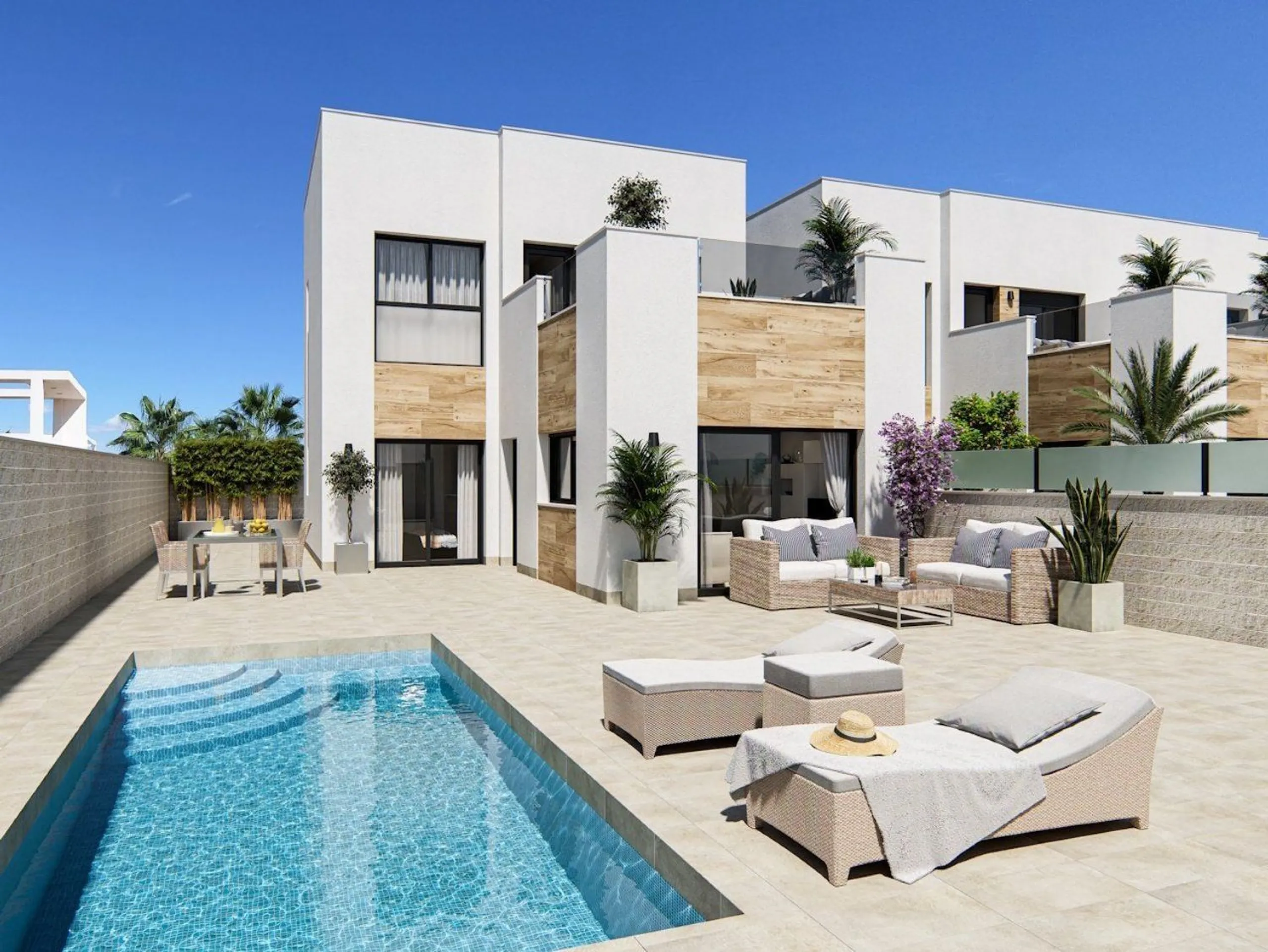 Modern Newly Built Semi-Detached Villas with Private Pool and Solarium in El Oasis, Costa Blanca