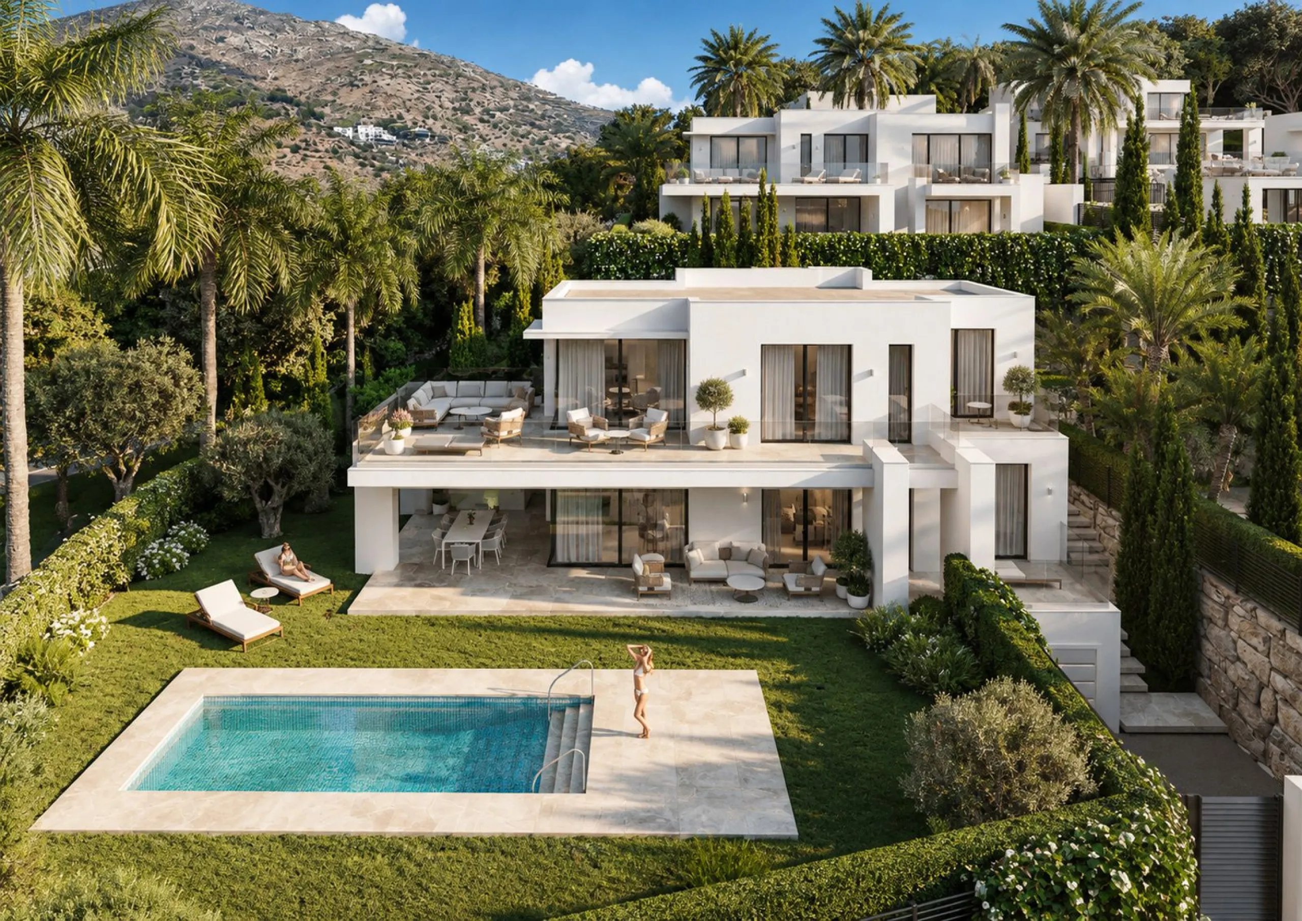 Contemporary Villa with Sea and Mountain Views in an Exclusive Private Development in Mijas, Málaga