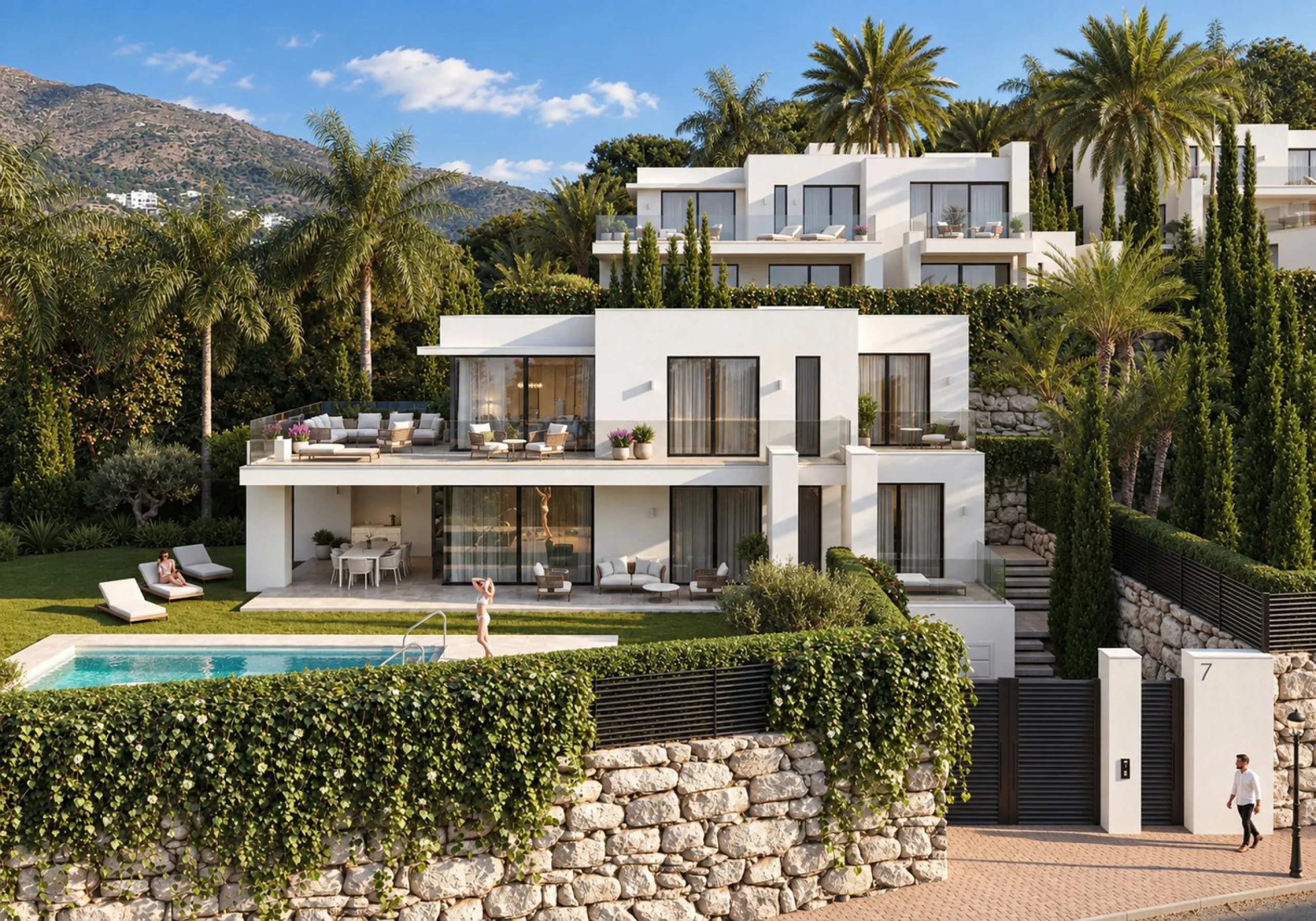 Contemporary Villa with Sea and Mountain Views in an Exclusive Private Development in Mijas, Málaga