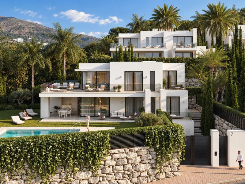 Contemporary Villa with Sea and Mountain Views in an Exclusive Private Development in Mijas, Málaga