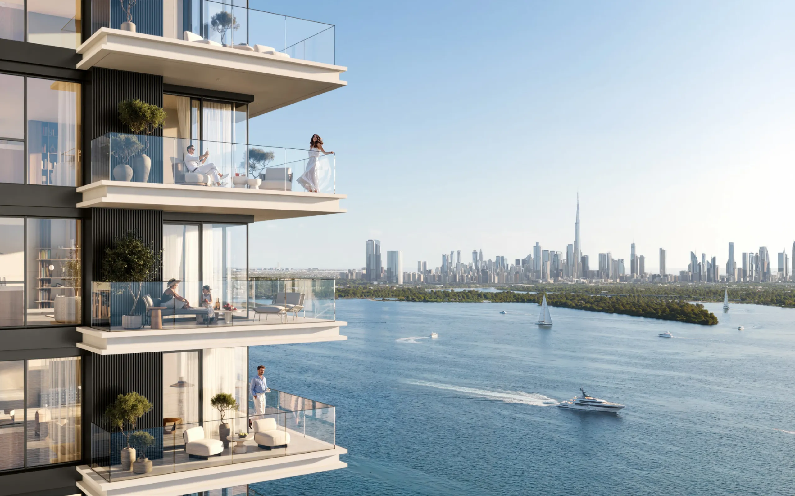 Spektakuläre Neubau-Apartments mit Blick auf den Burj Khalifa direkt am Wasser in Dubai Creek Harbour, Dubai
