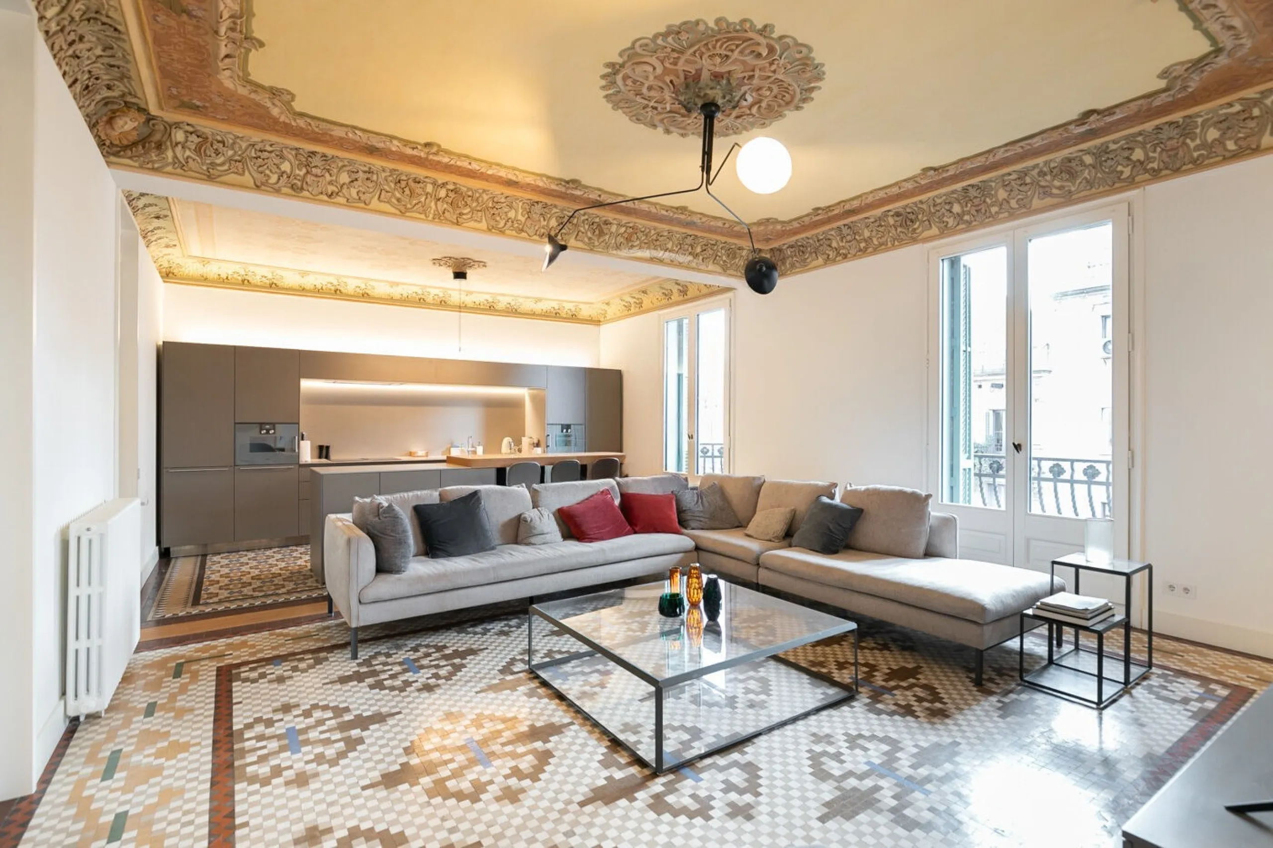 Luxury Modernist Duplex in Casa Burés with Terraces and Exclusive Amenities in Eixample, Barcelona