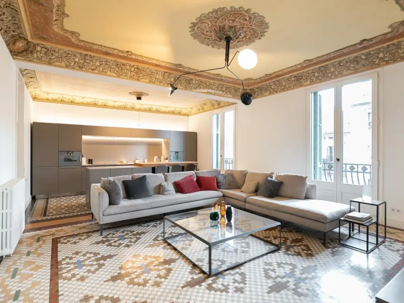 Luxury Modernist Duplex in Casa Burés with Terraces and Exclusive Amenities in Eixample, Barcelona