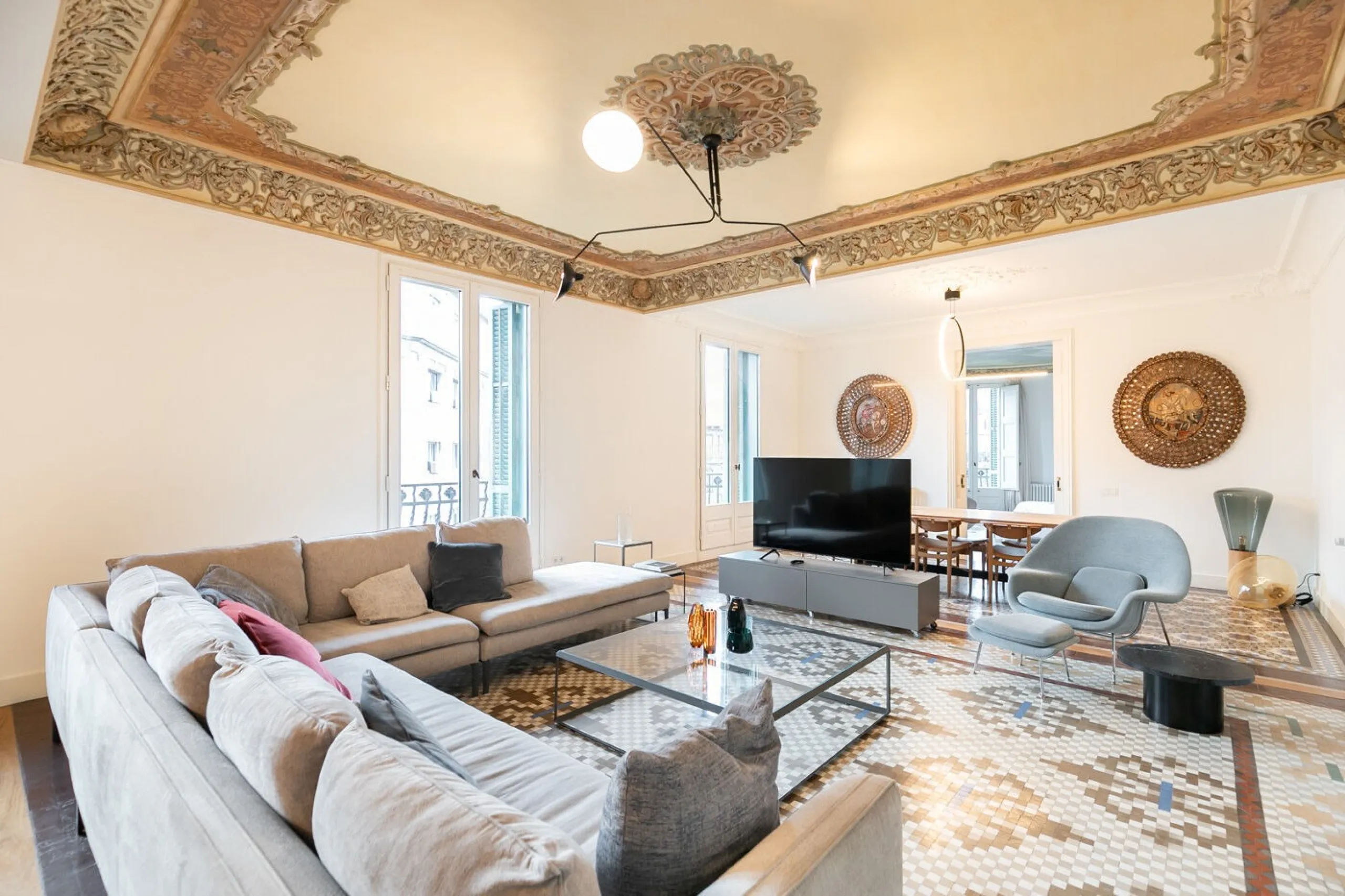 Luxury Modernist Duplex in Casa Burés with Terraces and Exclusive Amenities in Eixample, Barcelona