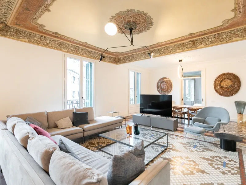 Luxury Modernist Duplex in Casa Burés with Terraces and Exclusive Amenities in Eixample, Barcelona