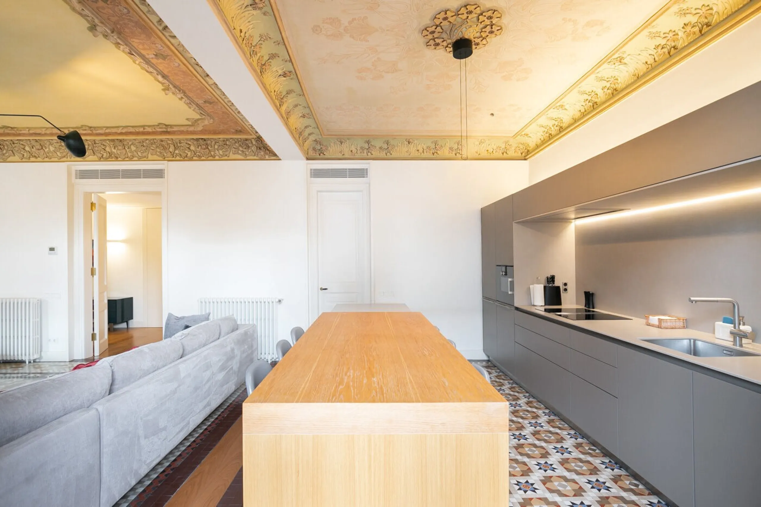 Luxury Modernist Duplex in Casa Burés with Terraces and Exclusive Amenities in Eixample, Barcelona