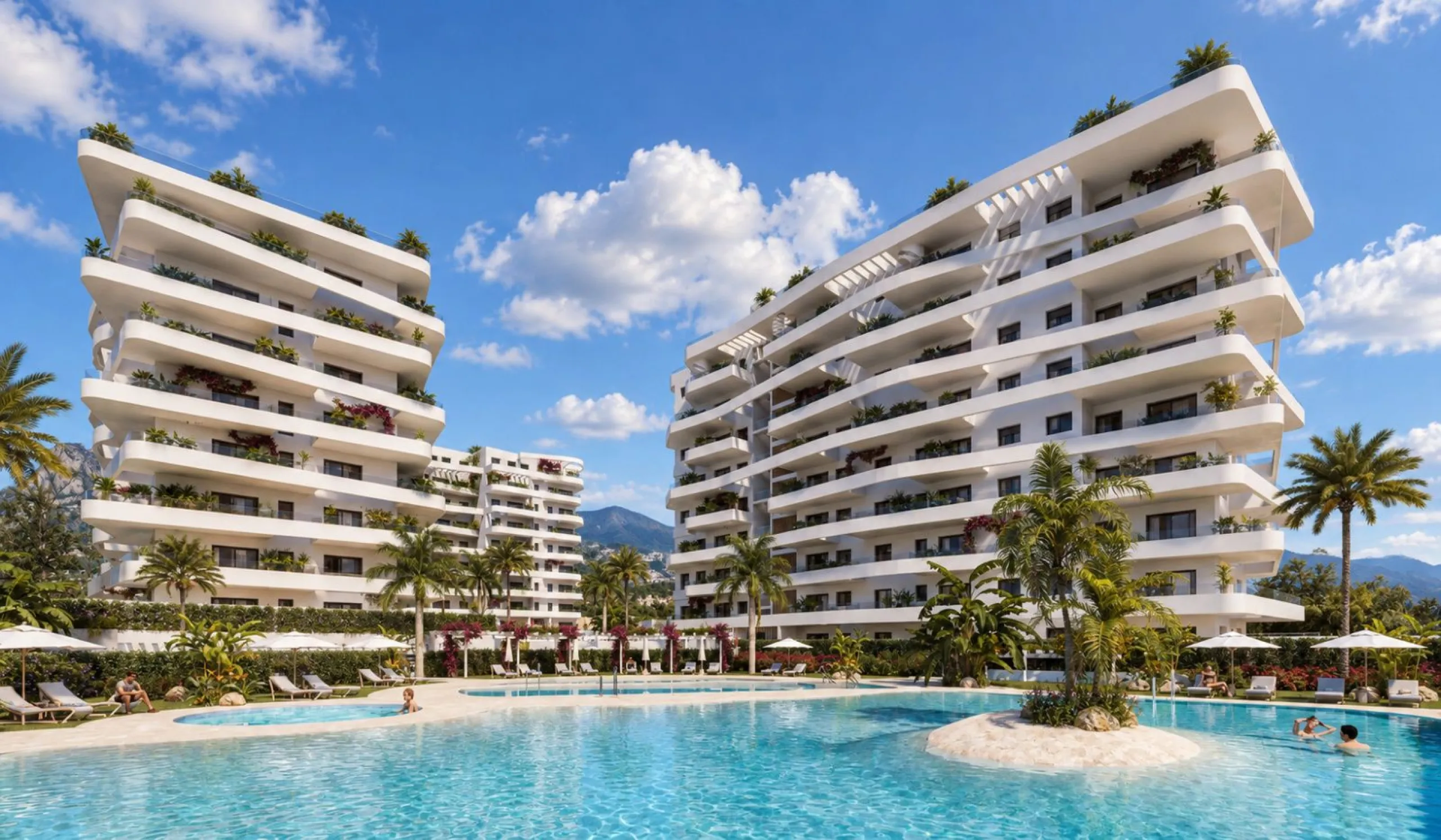 Великолепные апартаменты с видом на море в жилом комплексе курортного типа в Villajoyosa, Коста-Бланка