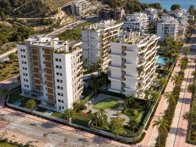 Великолепные апартаменты с видом на море в жилом комплексе курортного типа в Villajoyosa, Коста-Бланка