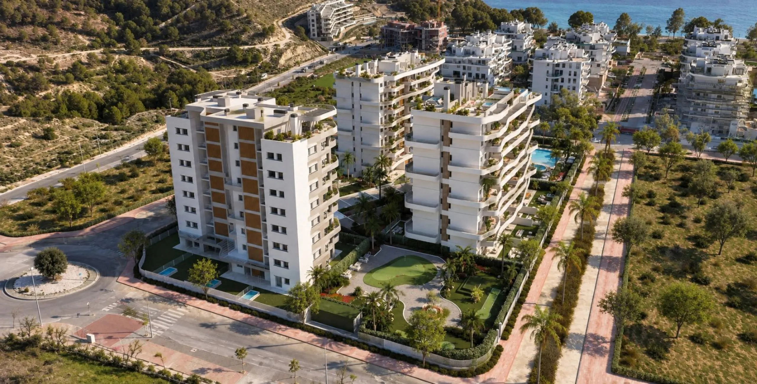 Великолепные апартаменты с видом на море в жилом комплексе курортного типа в Villajoyosa, Коста-Бланка