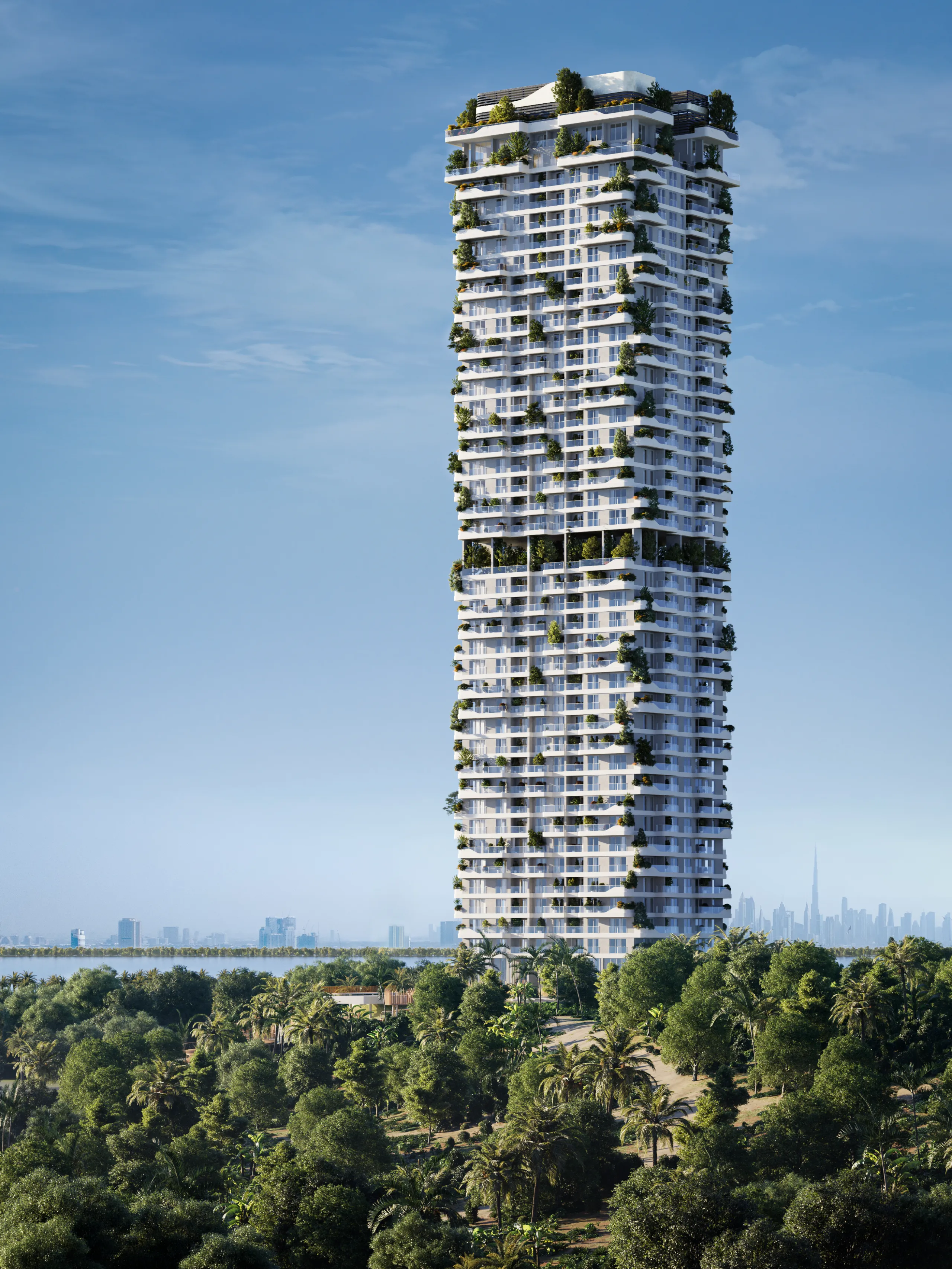 Exclusivo penthouse de nueva construcción en una torre de diseño biofílico con vistas al mar en Dubai Maritime City, Dubái