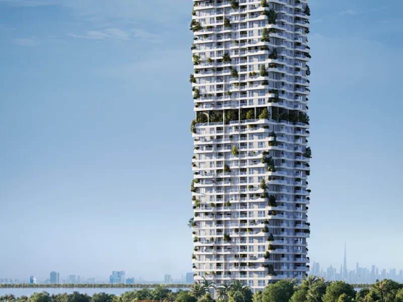 Exclusivo penthouse de nueva construcción en una torre de diseño biofílico con vistas al mar en Dubai Maritime City, Dubái