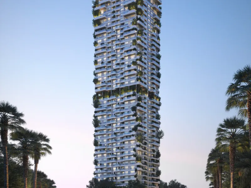 Exclusivo penthouse de nueva construcción en una torre de diseño biofílico con vistas al mar en Dubai Maritime City, Dubái