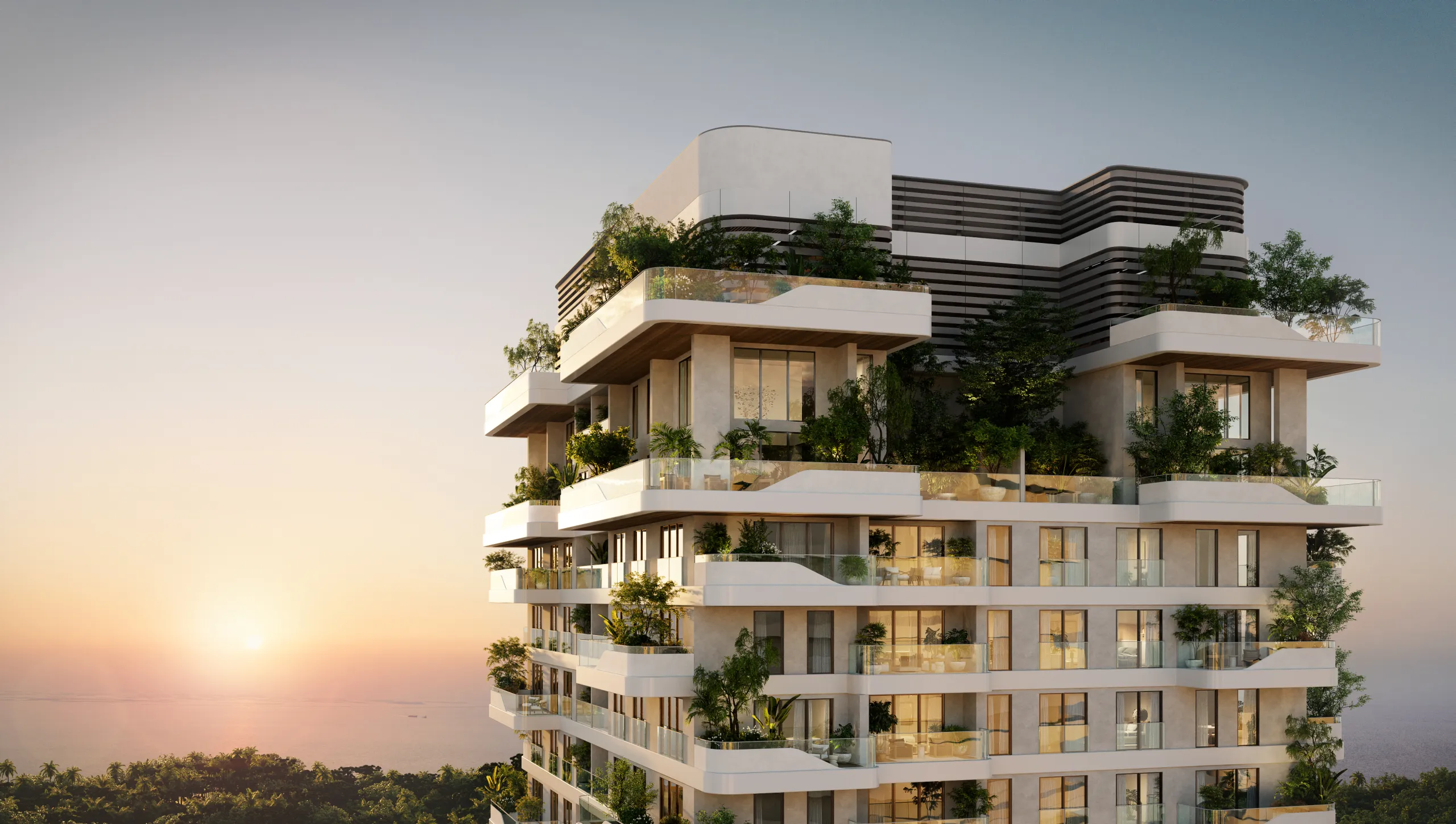 Exclusivo penthouse de nueva construcción en una torre de diseño biofílico con vistas al mar en Dubai Maritime City, Dubái