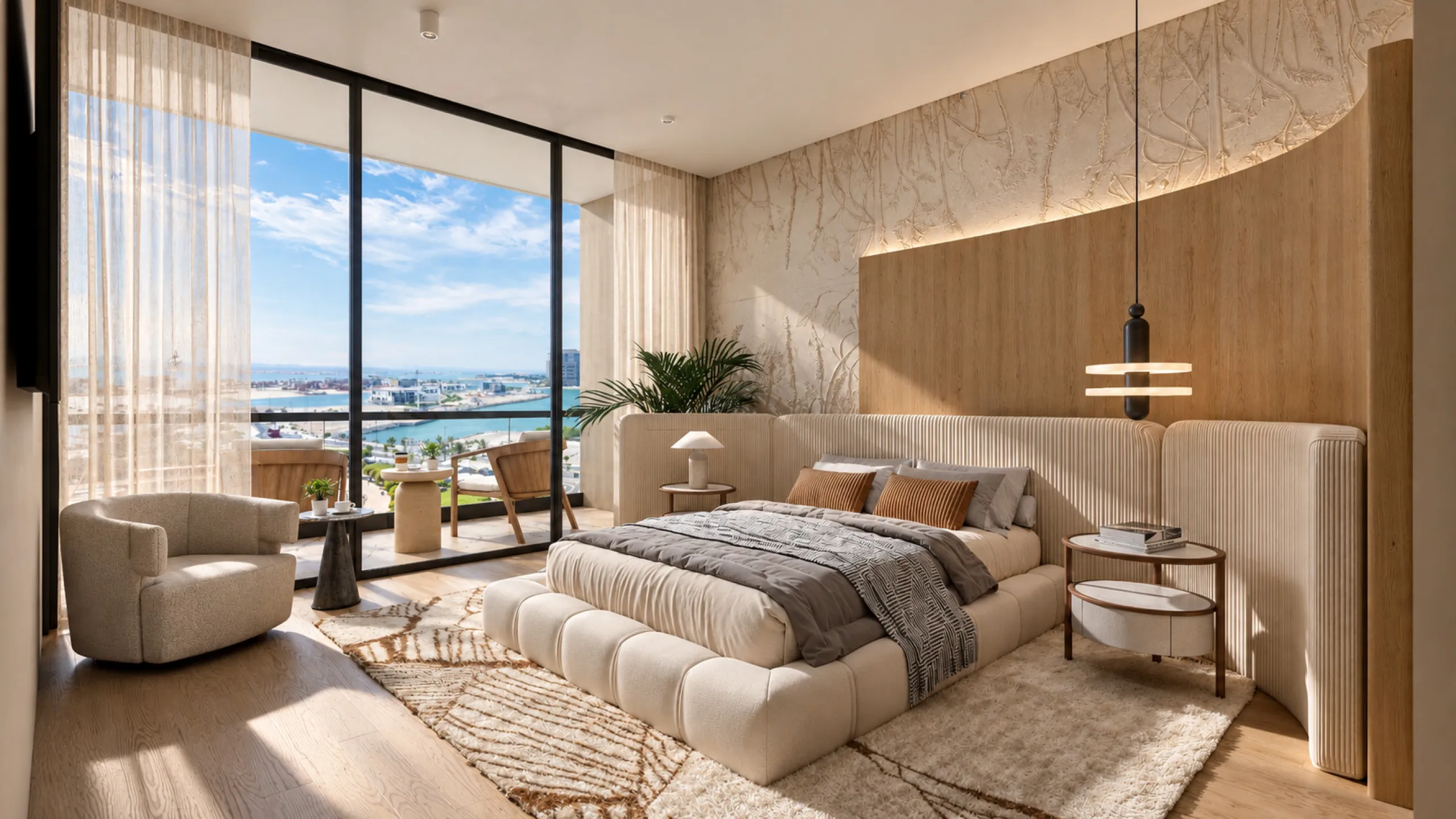 Exclusivo penthouse de nueva construcción en una torre de diseño biofílico con vistas al mar en Dubai Maritime City, Dubái