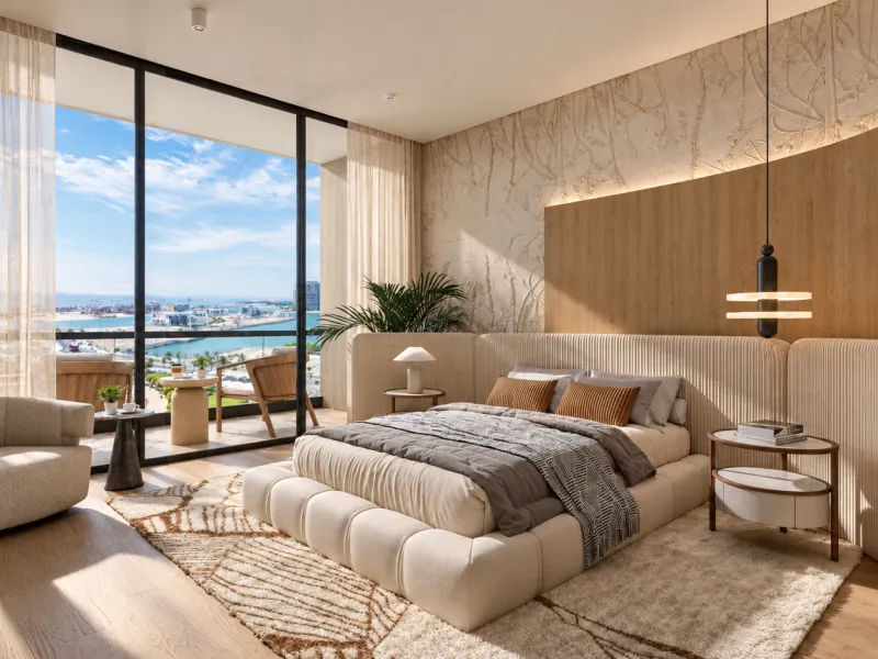 Exclusivo penthouse de nueva construcción en una torre de diseño biofílico con vistas al mar en Dubai Maritime City, Dubái