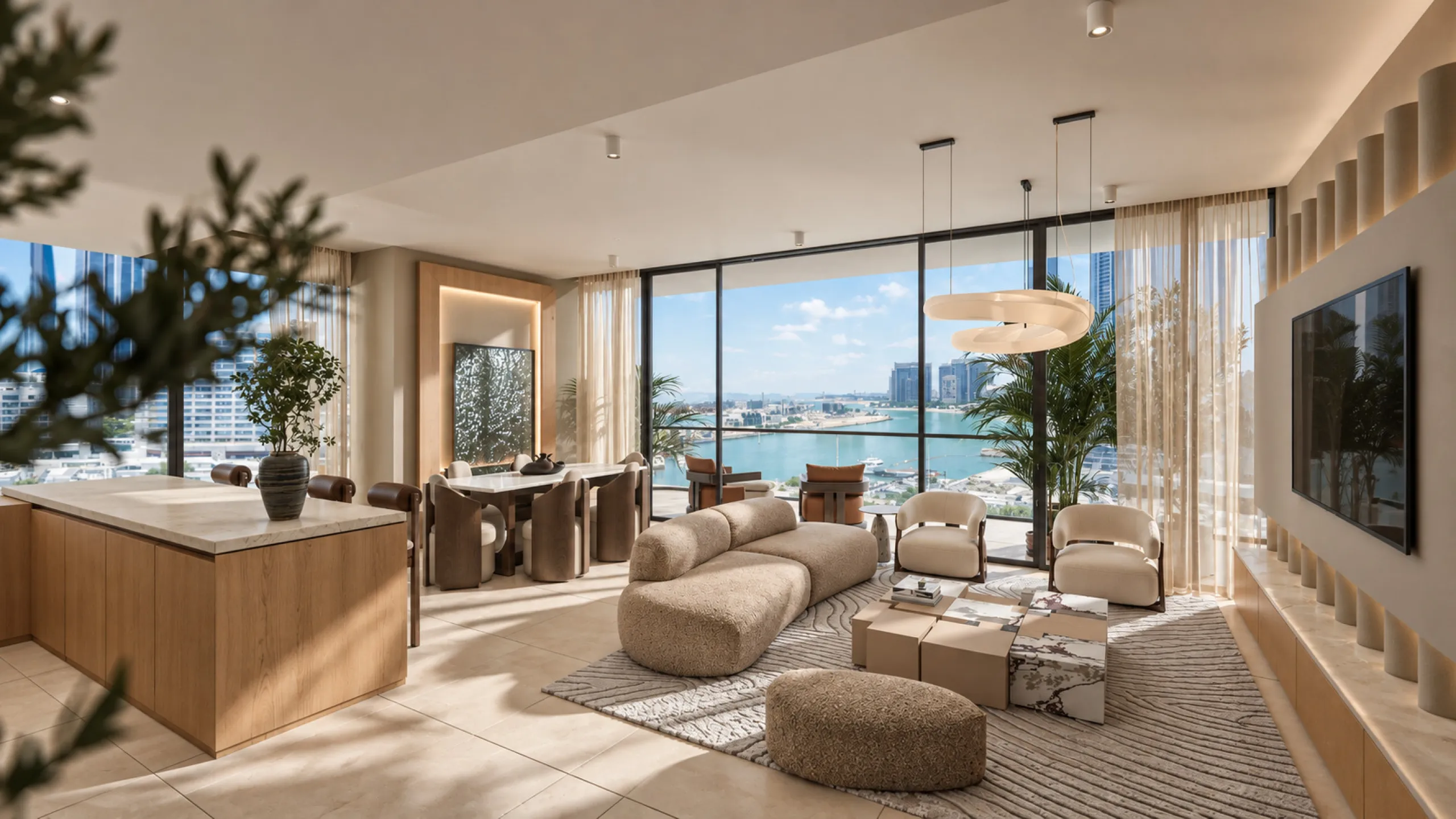 Exclusivo penthouse de nueva construcción en una torre de diseño biofílico con vistas al mar en Dubai Maritime City, Dubái