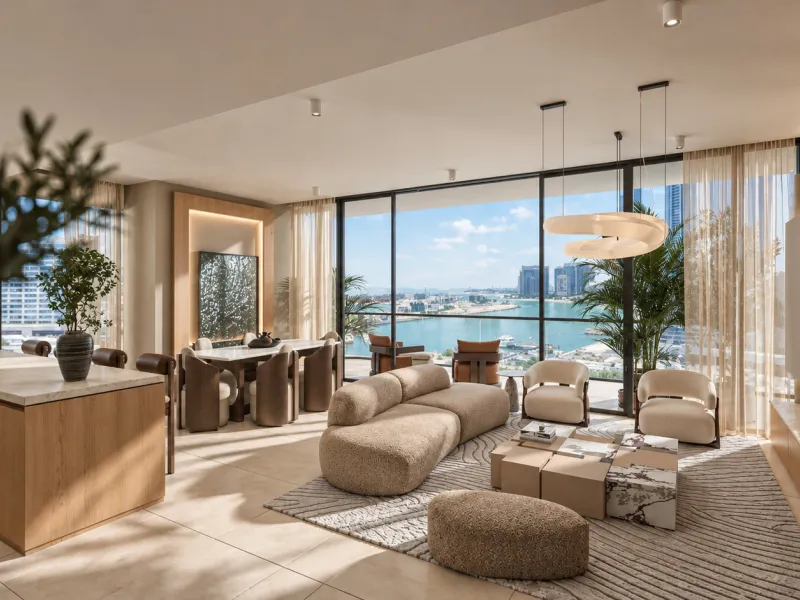Exclusivo penthouse de nueva construcción en una torre de diseño biofílico con vistas al mar en Dubai Maritime City, Dubái