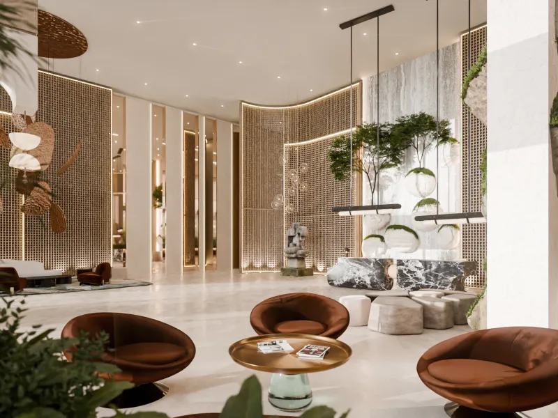 Exclusivo penthouse de nueva construcción en una torre de diseño biofílico con vistas al mar en Dubai Maritime City, Dubái
