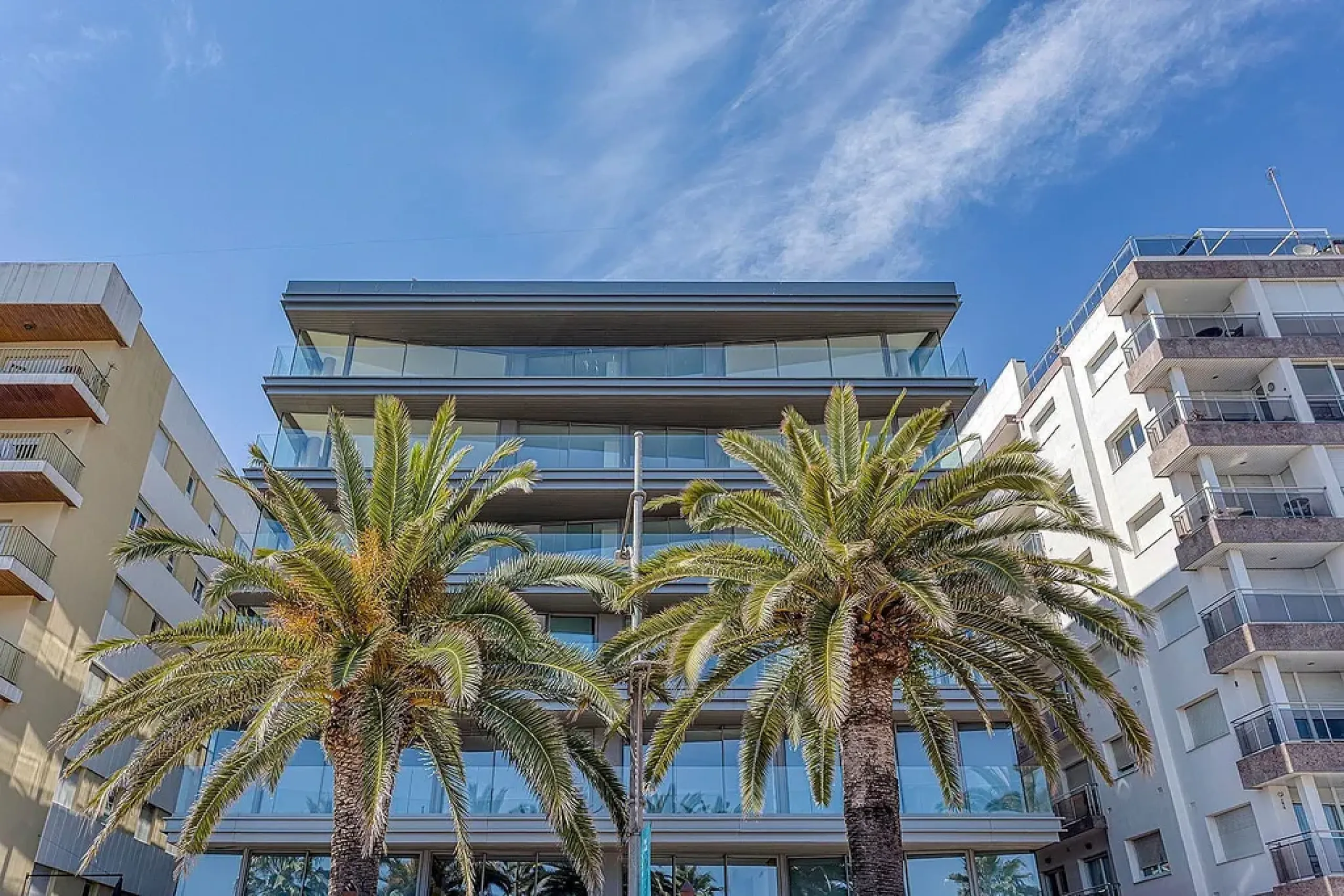 Comfortable apartments in a complex on the first line of the sea in Lloret de Mar, Costa Brava 