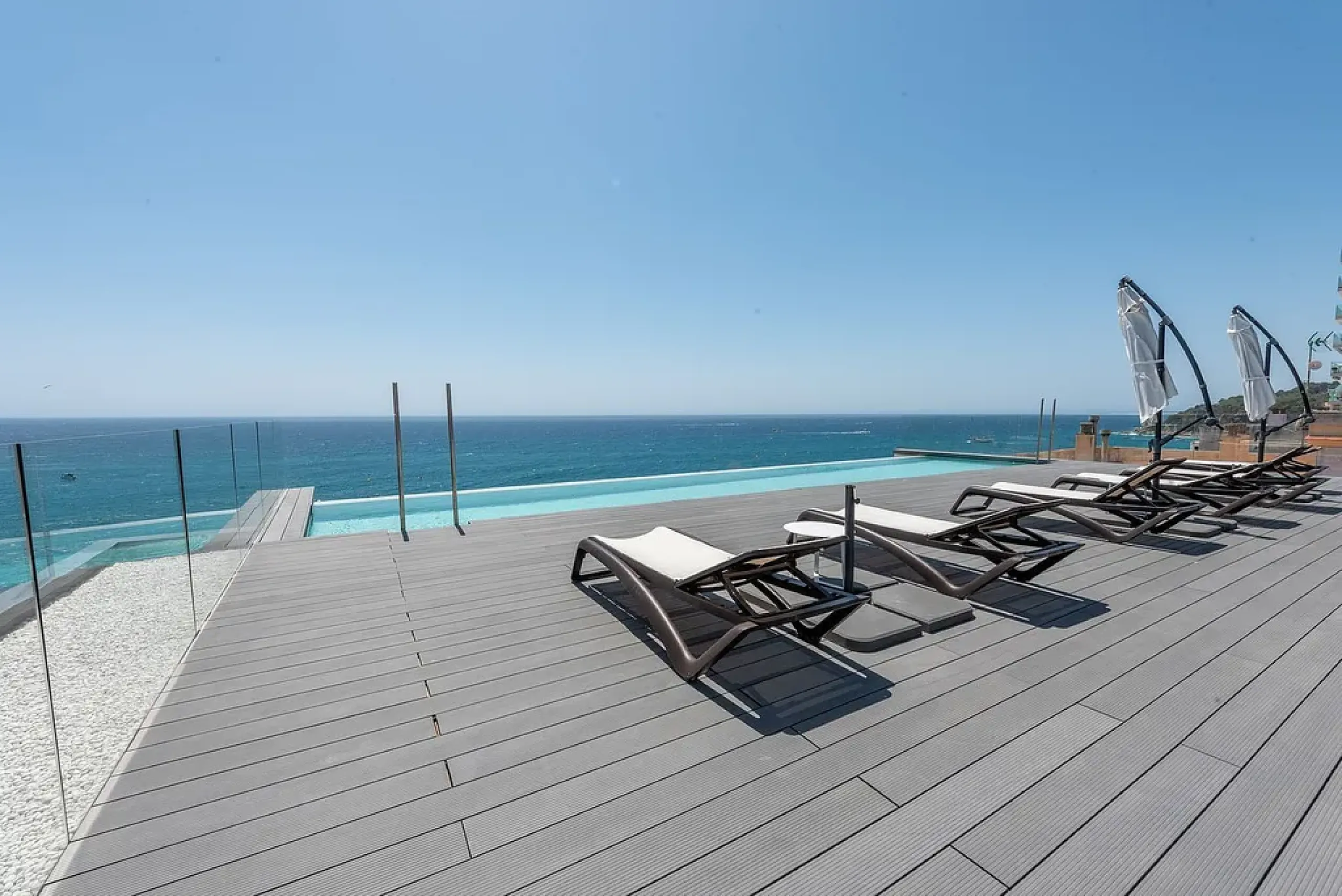 Comfortable apartments in a complex on the first line of the sea in Lloret de Mar, Costa Brava 