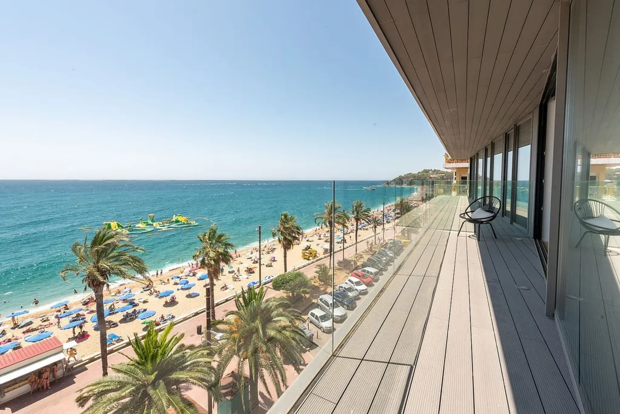 Comfortable apartments in a complex on the first line of the sea in Lloret de Mar, Costa Brava 