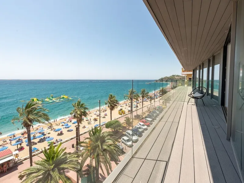 Comfortable apartments in a complex on the first line of the sea in Lloret de Mar, Costa Brava 