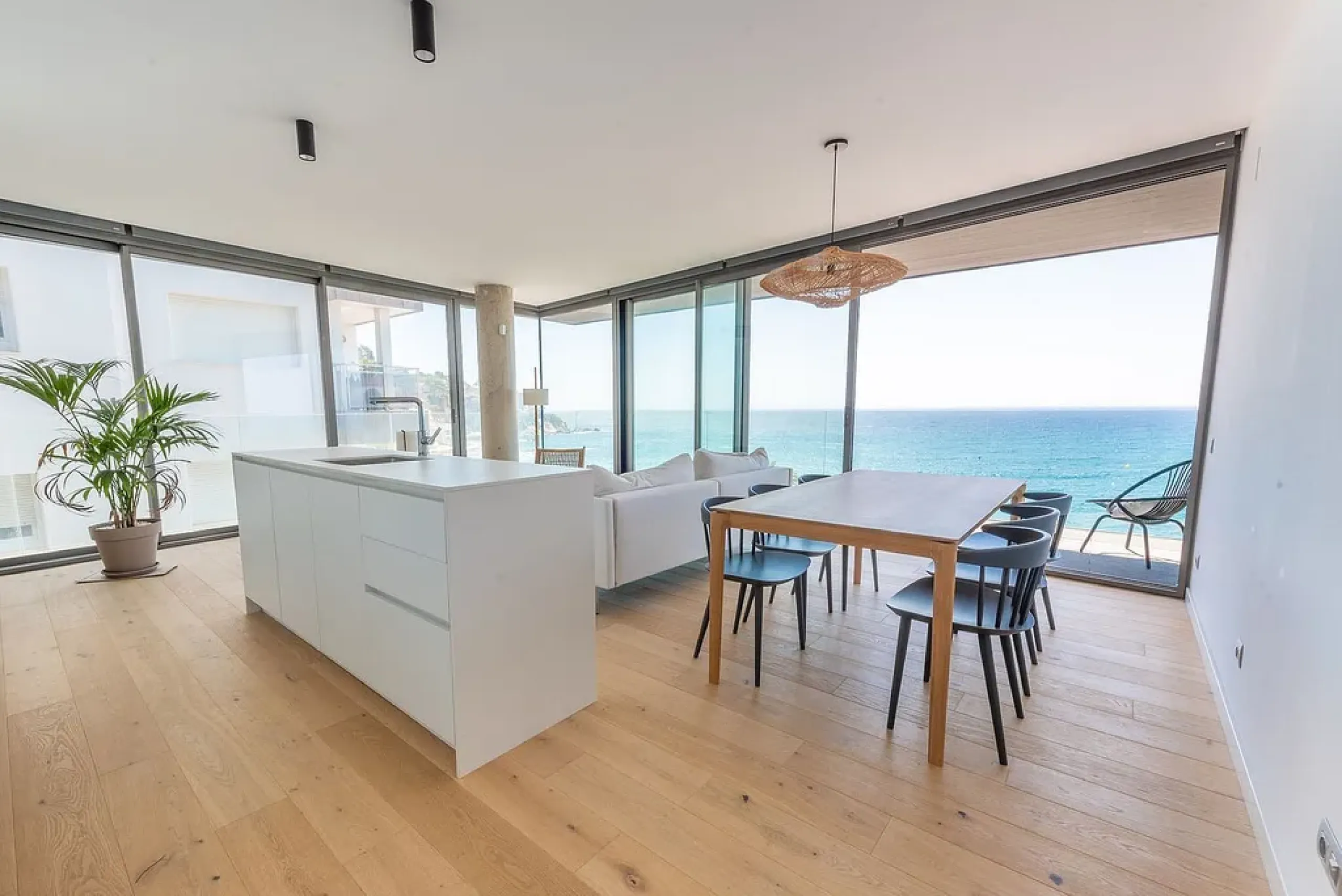 Comfortable apartments in a complex on the first line of the sea in Lloret de Mar, Costa Brava 
