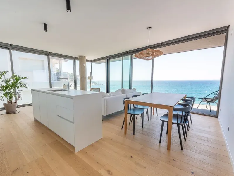 Comfortable apartments in a complex on the first line of the sea in Lloret de Mar, Costa Brava 