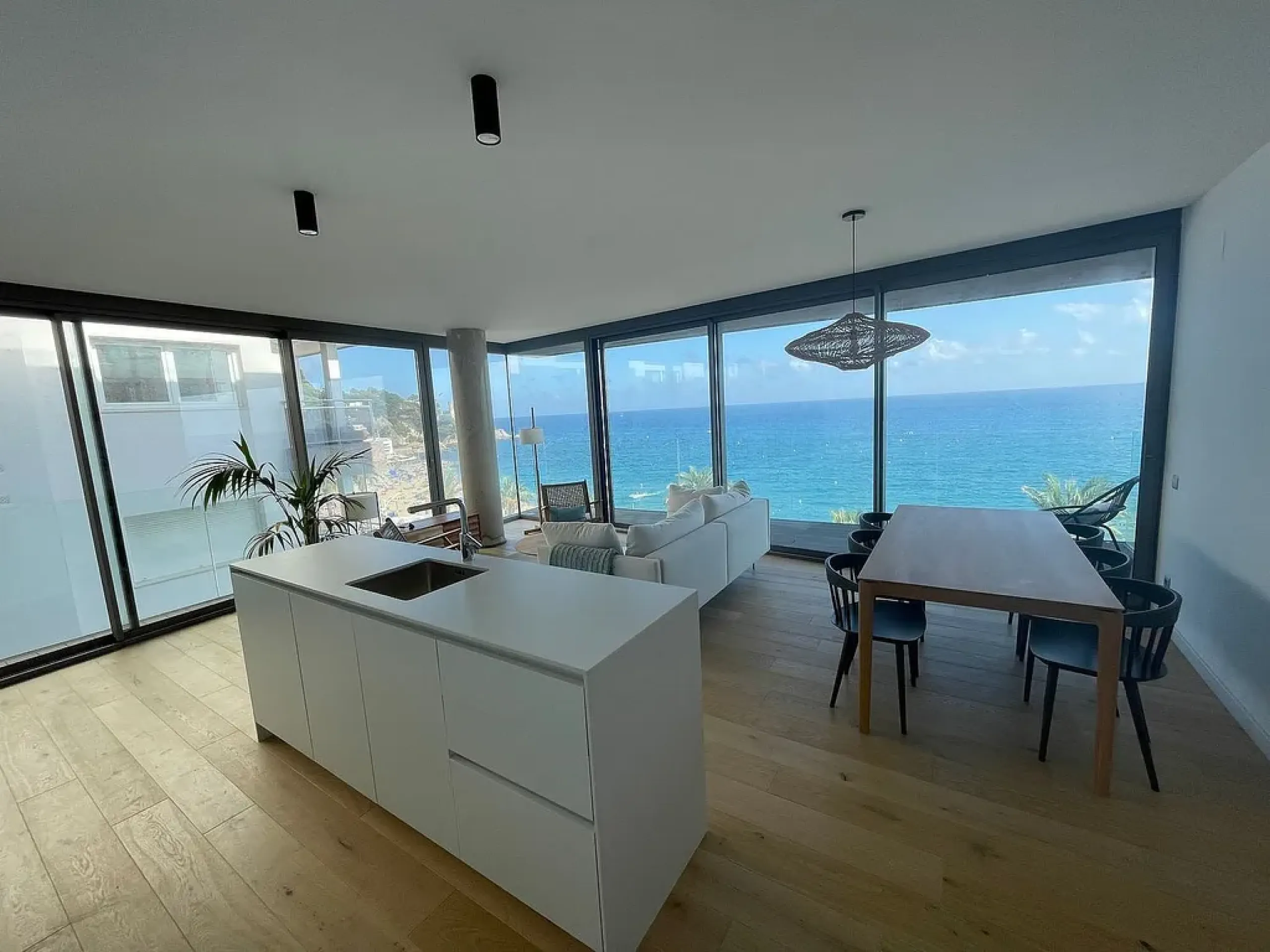 Comfortable apartments in a complex on the first line of the sea in Lloret de Mar, Costa Brava 