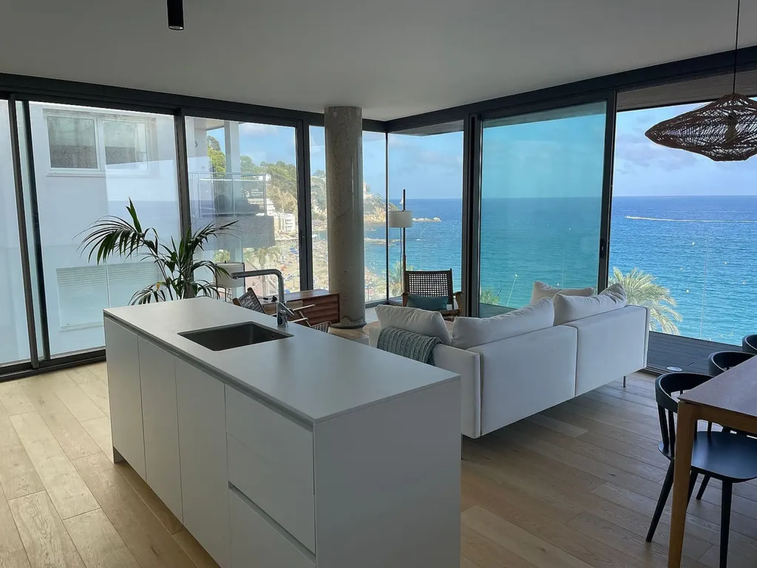 Comfortable apartments in a complex on the first line of the sea in Lloret de Mar, Costa Brava 