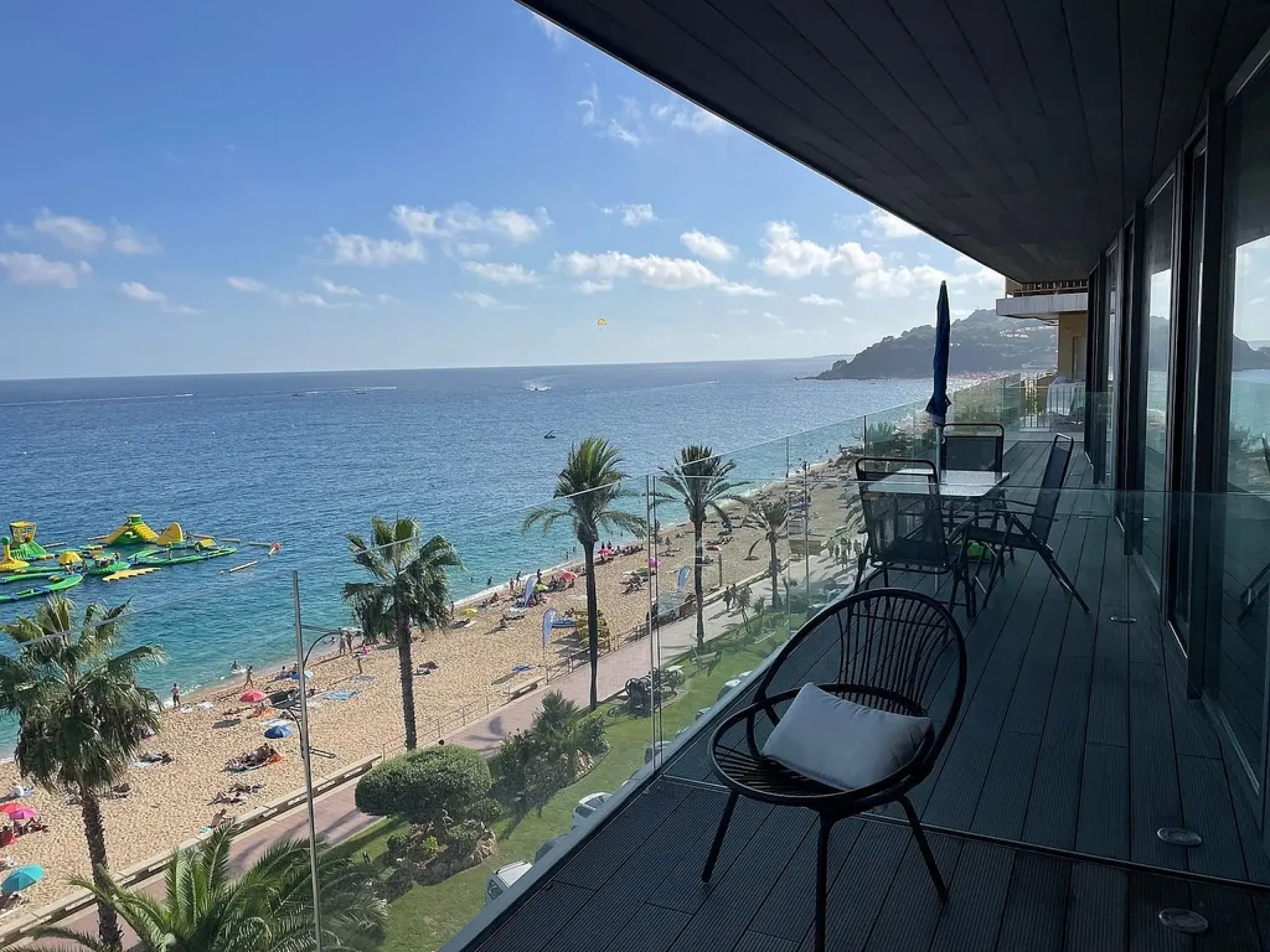 Comfortable apartments in a complex on the first line of the sea in Lloret de Mar, Costa Brava 
