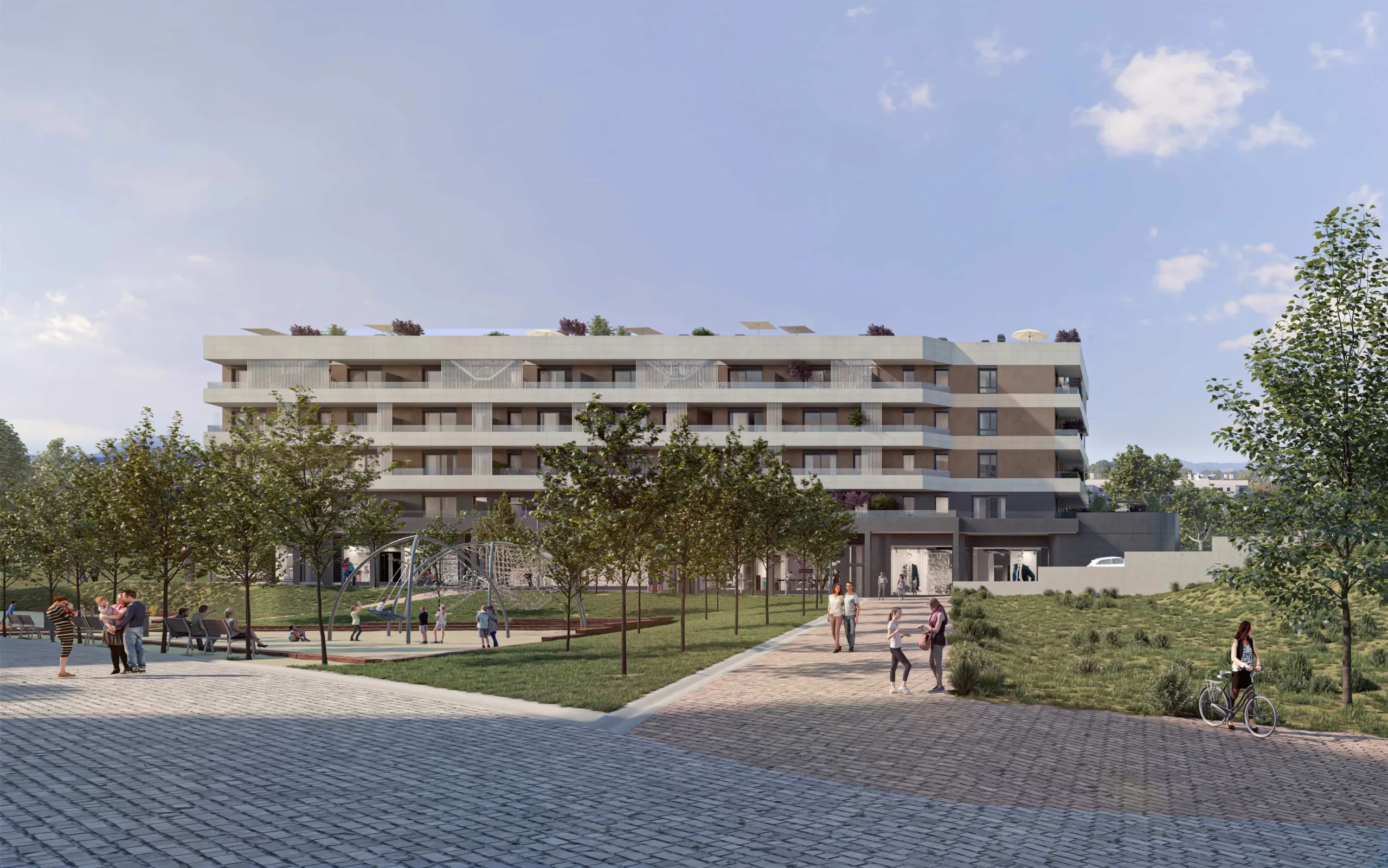 Modern flats under construction in the prestigious town of Sant Cugat del Valles, Barcelona