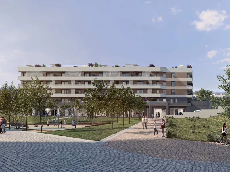 Modern flats under construction in the prestigious town of Sant Cugat del Valles, Barcelona