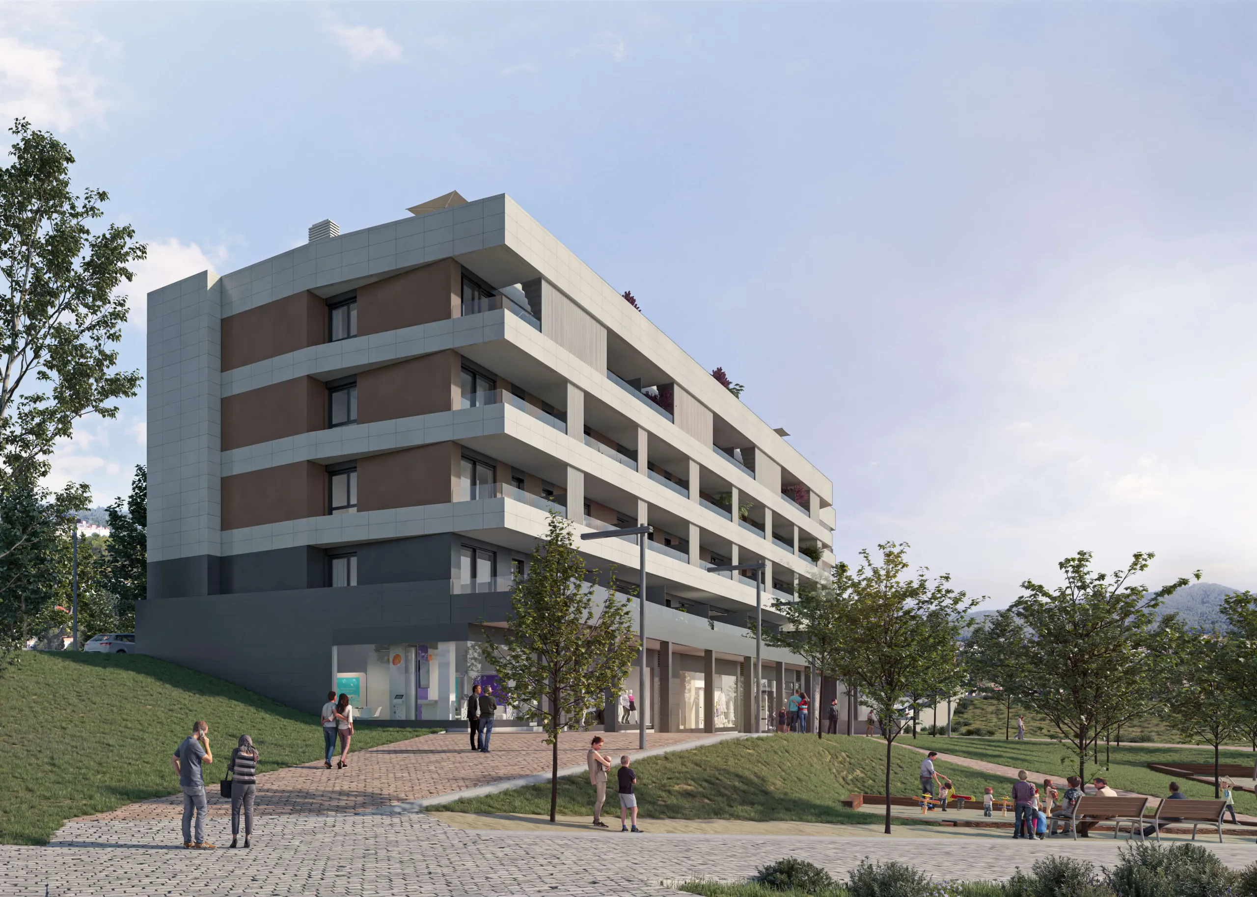 Modern flats under construction in the prestigious town of Sant Cugat del Valles, Barcelona