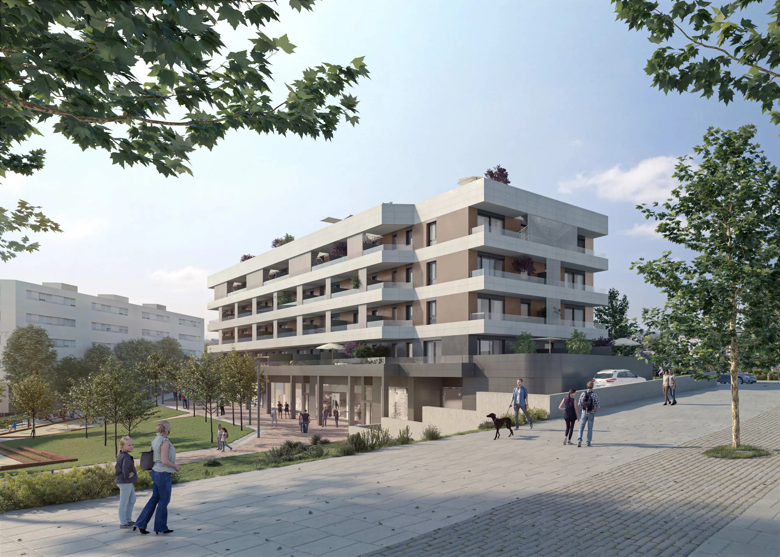 Modern flats under construction in the prestigious town of Sant Cugat del Valles, Barcelona