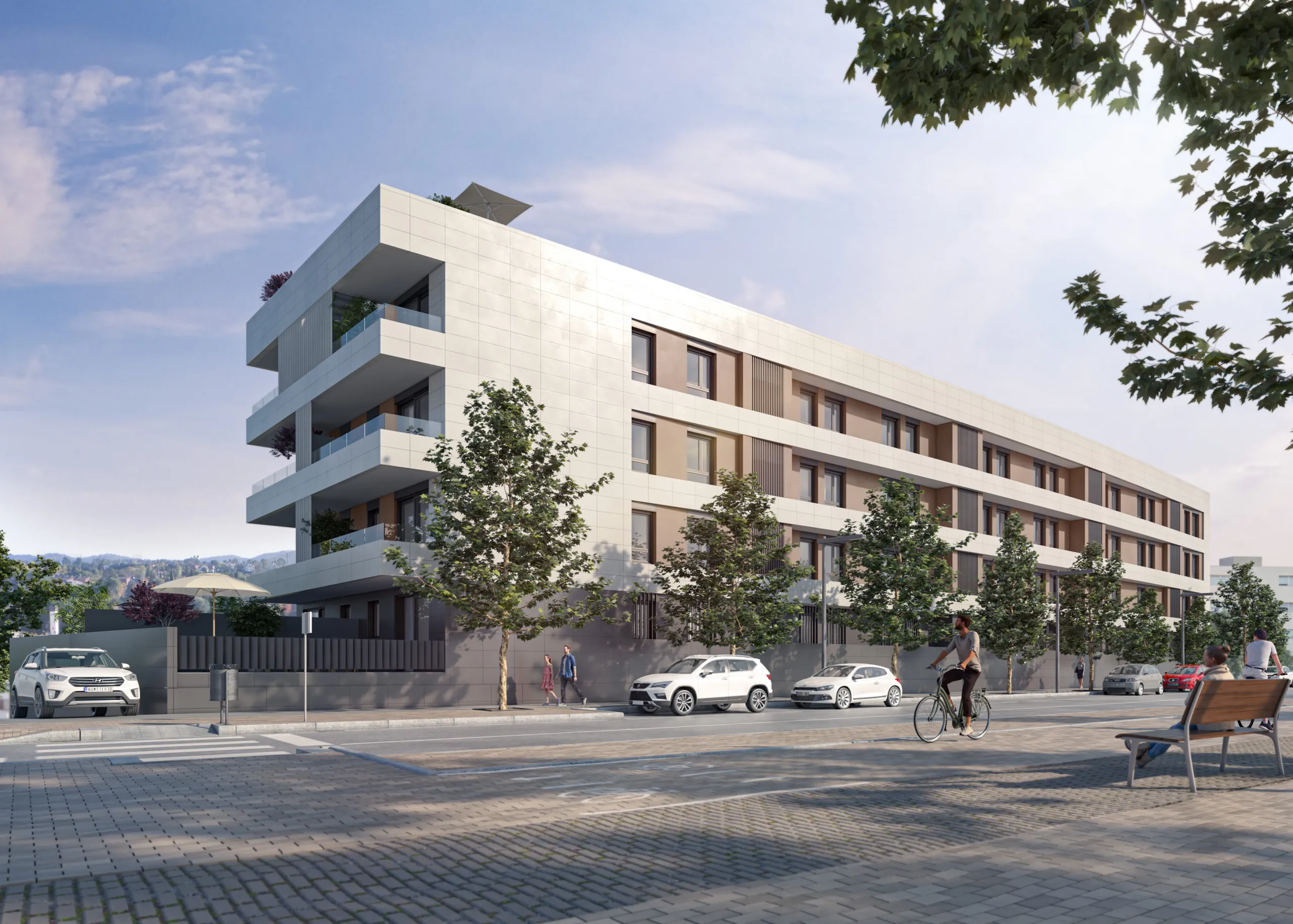 Modern flats under construction in the prestigious town of Sant Cugat del Valles, Barcelona
