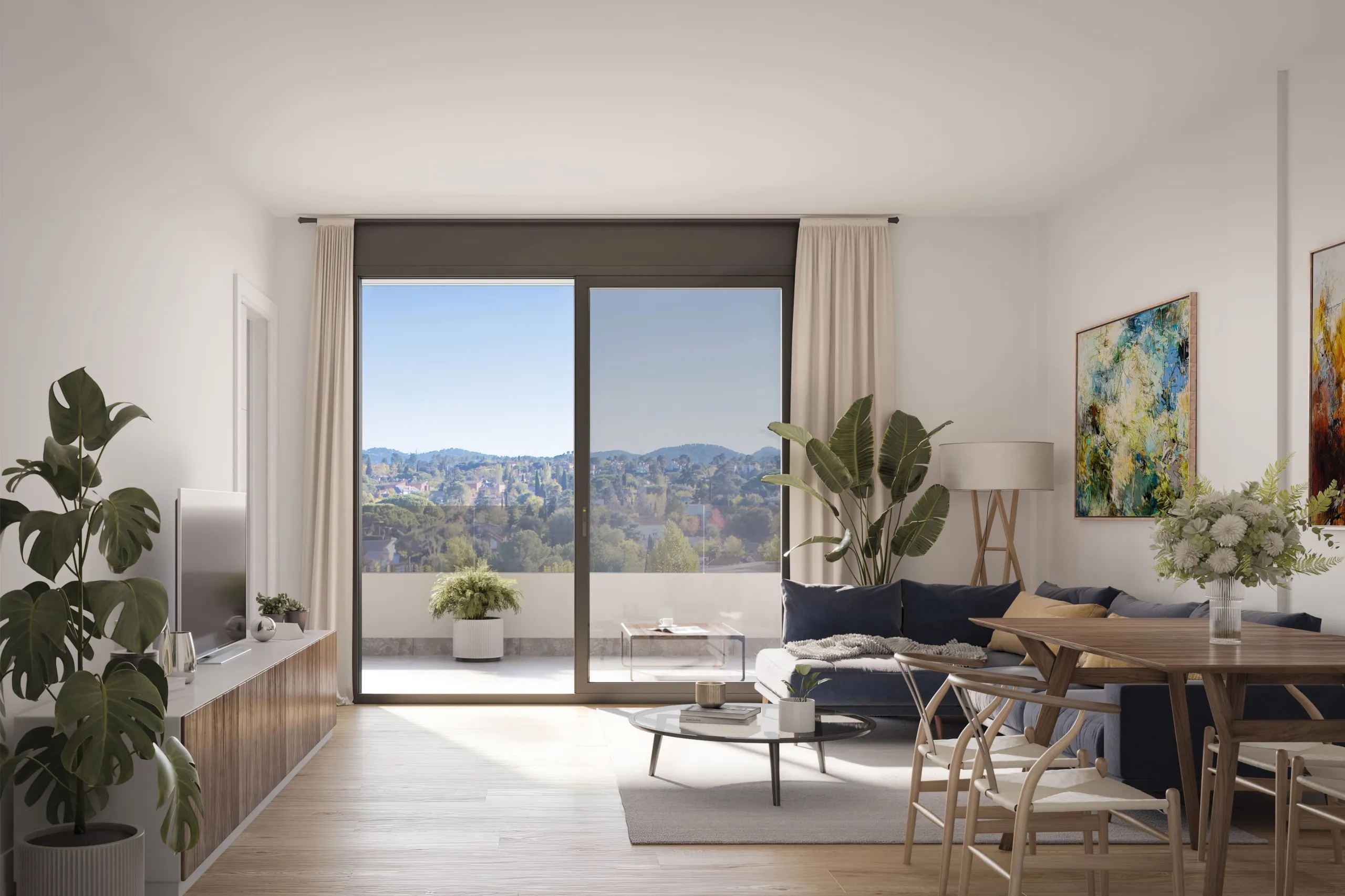 Modern flats under construction in the prestigious town of Sant Cugat del Valles, Barcelona