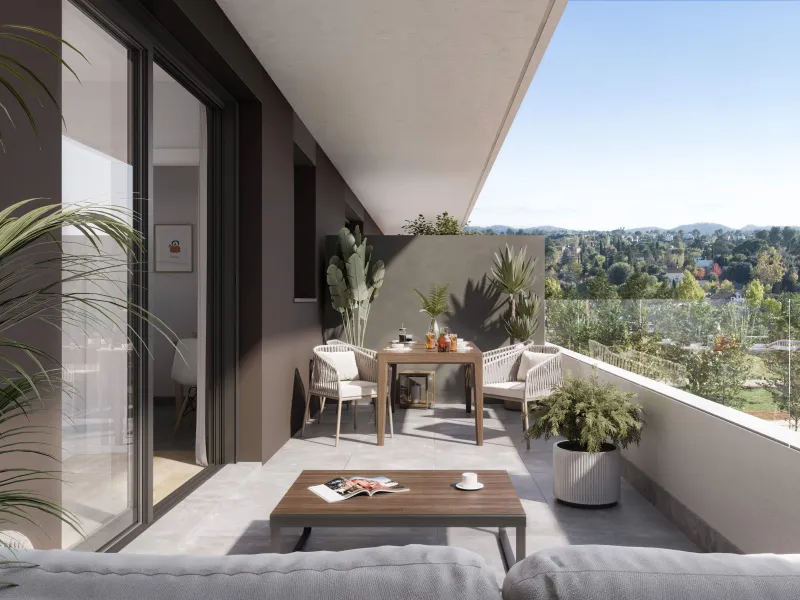 Modern flats under construction in the prestigious town of Sant Cugat del Valles, Barcelona