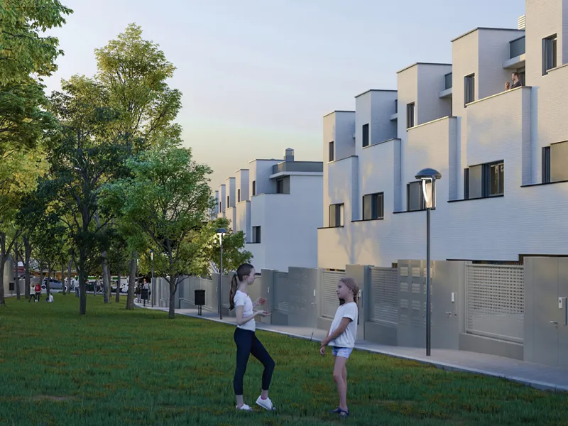 Modern Townhouses Under Construction in Rubí, Barcelona