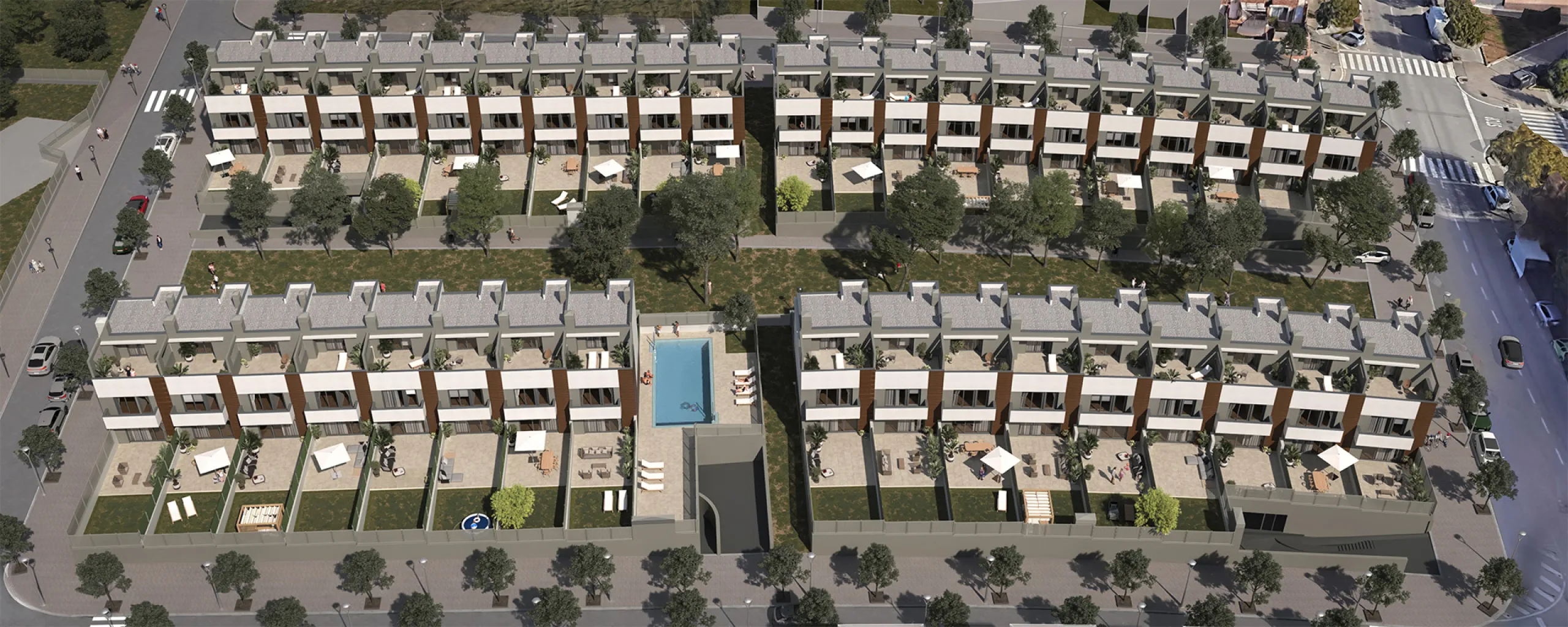 Modern Townhouses Under Construction in Rubí, Barcelona