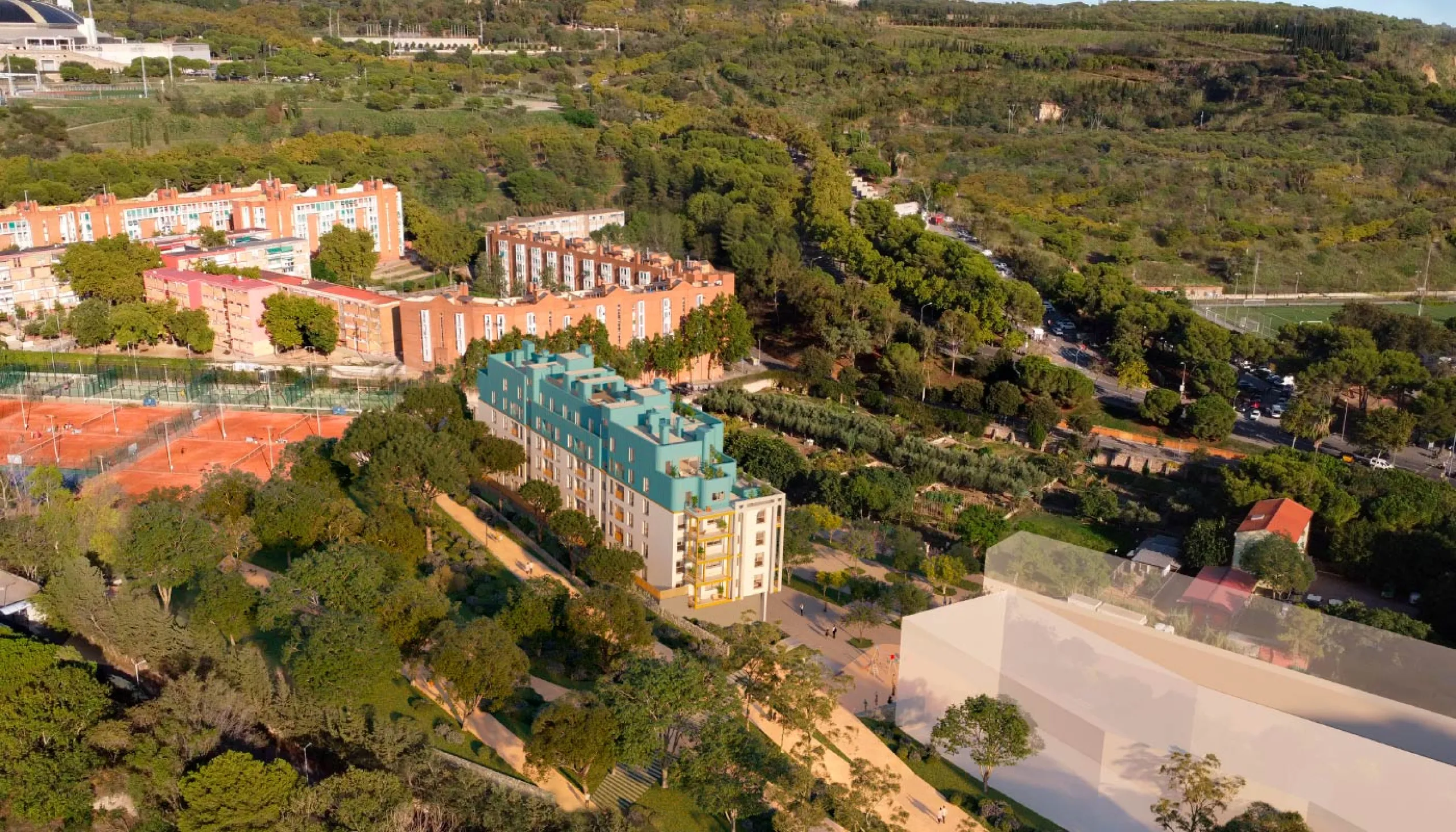 Apartments Under Construction in the Montjuic Area, Barcelona