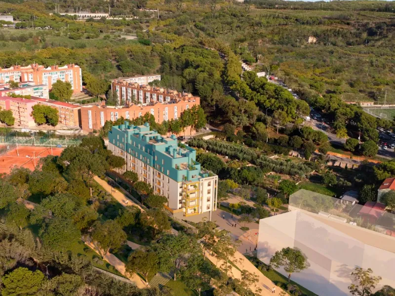 Apartments Under Construction in the Montjuic Area, Barcelona